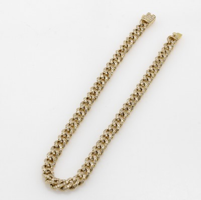 27092404a - Panzerarmband mit Brillanten, GG 585/000, 647 Brill. zus. ca. 1.46 ct Weiß/si-p, Ka- ...