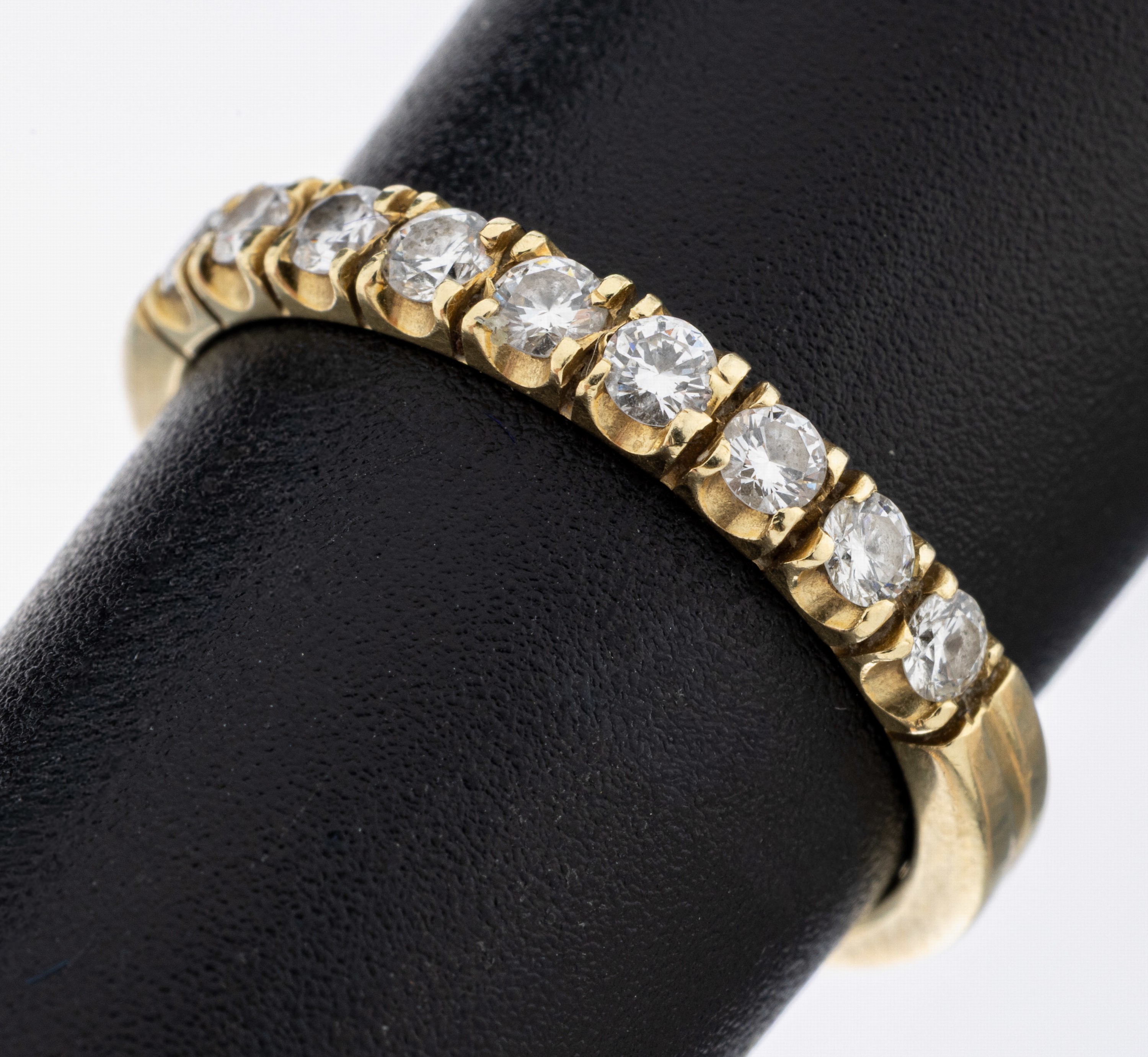 Image 27092653 - 14 kt Gold Brillant-Ring, GG 585/000, 9 Brillanten zus. ca. 0.36 ct Weiß/si, RW 54, ...