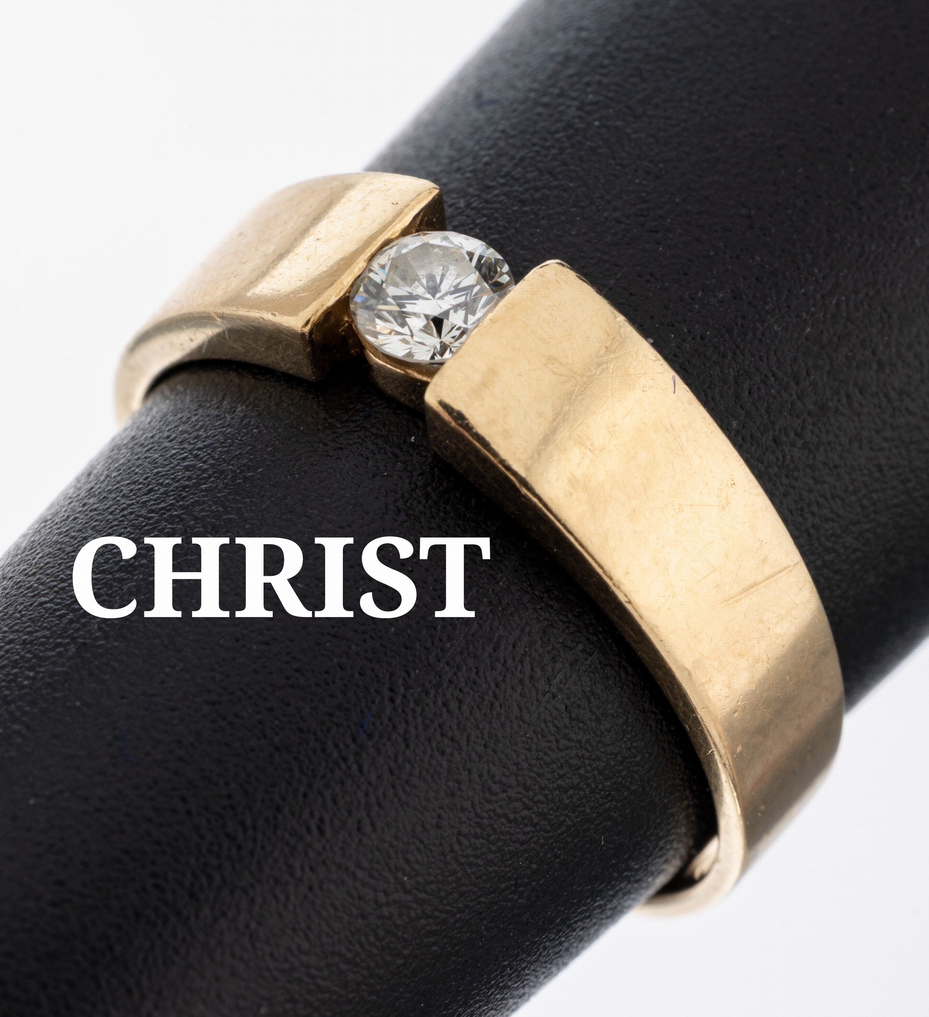 Image 27092656 - 14 kt Gold CHRIST Brillant-Ring, GG 585/000, Brillant ca. 0.20 ct get.Weiß/lr (grav.), ...