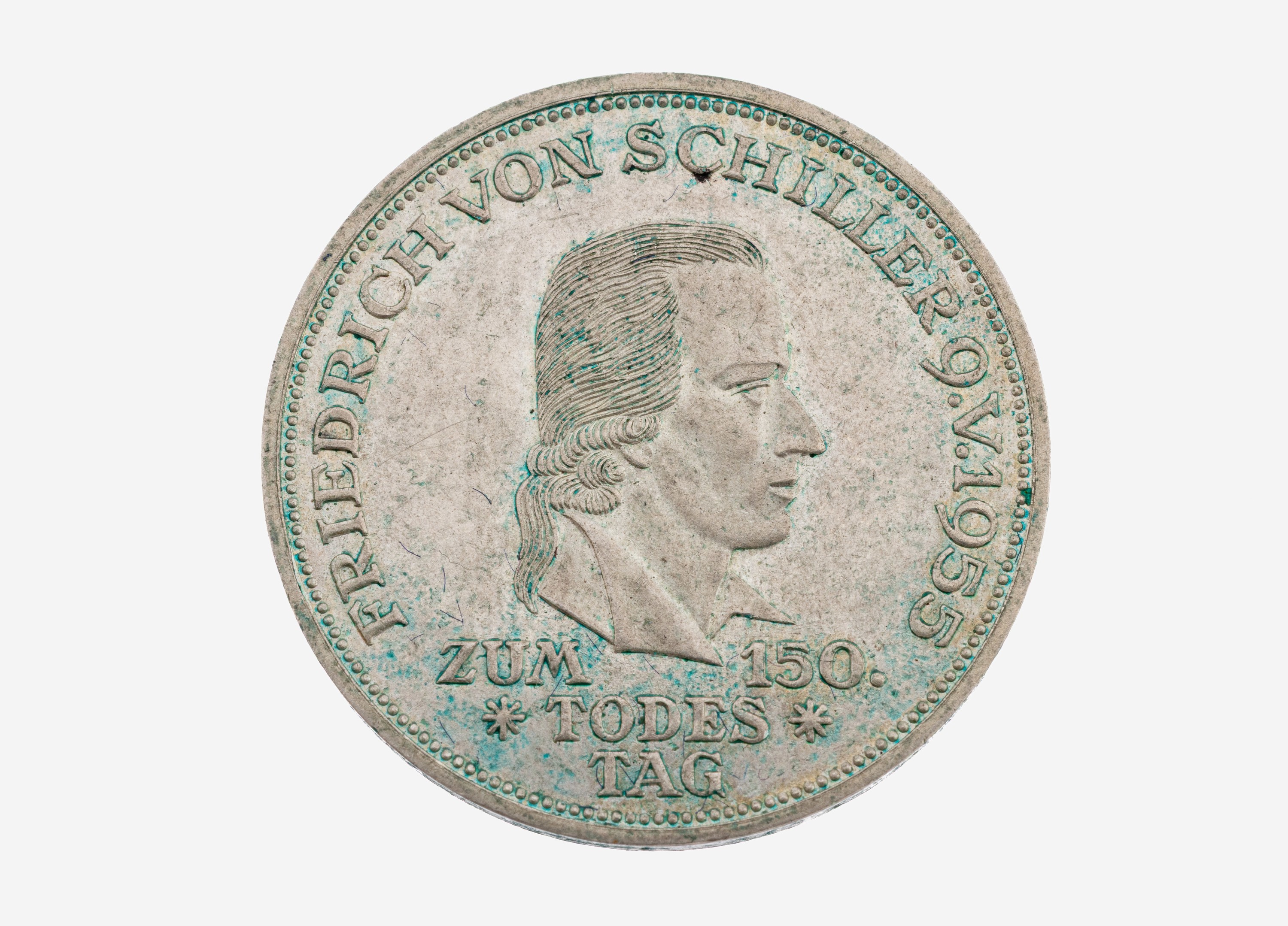 Image 27092683 - Silbermünze, 5 Mark, Deutschland, 1955, 150. Todestag Friedrich Schiller, Patina