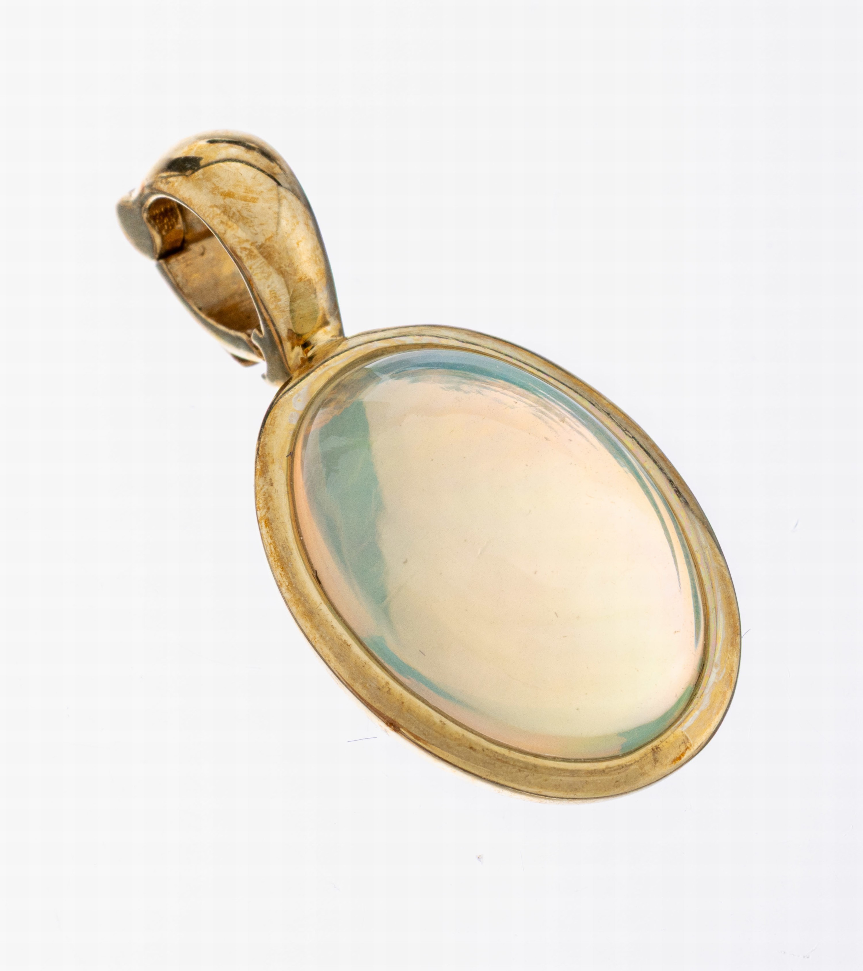 Image 27092735 - 9 kt Gold Opal-Anhänger, GG 375/000, schlichtes Design, ovaler Opal-Cabochon ca. 3.0 ...