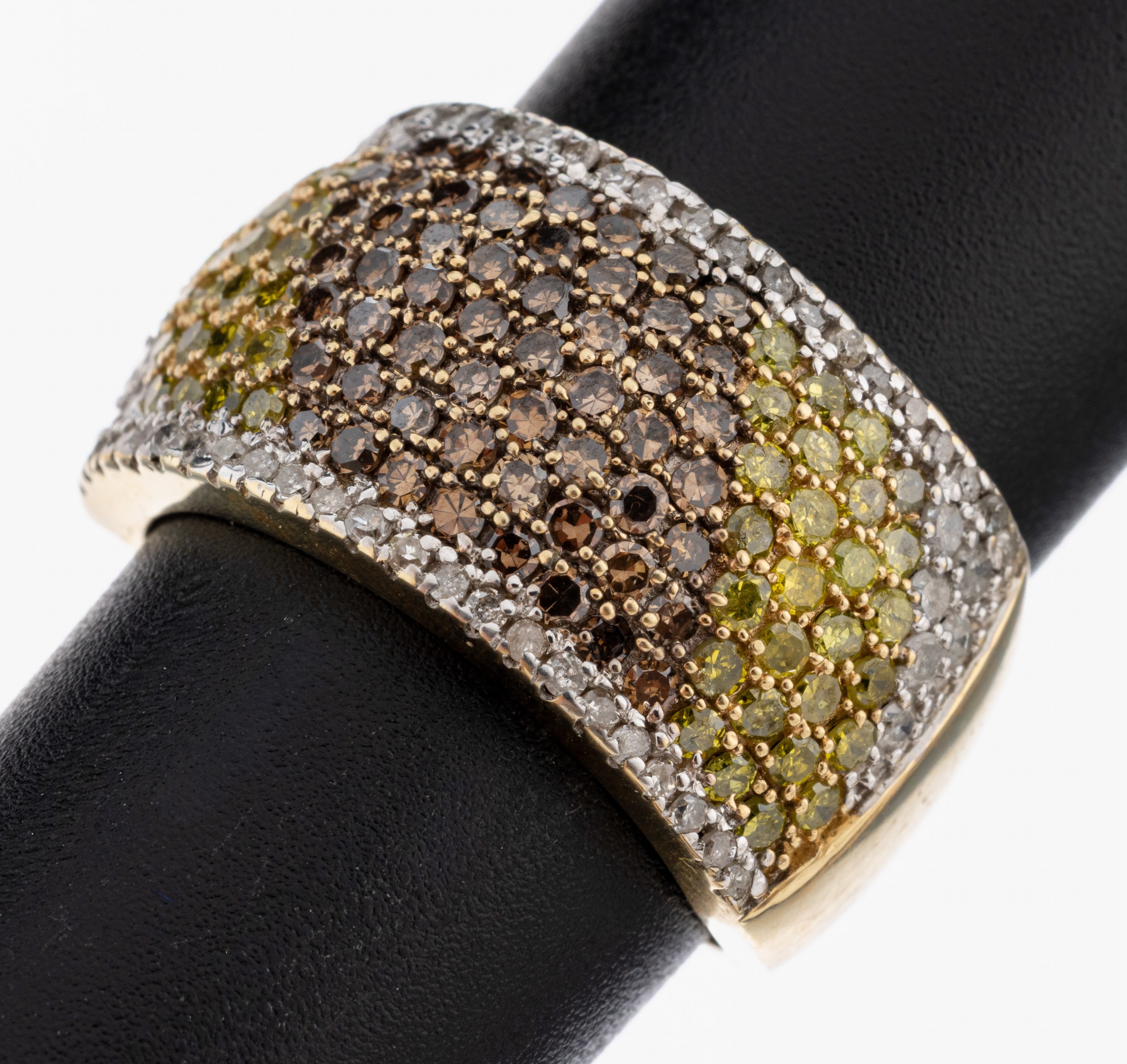 Image 27092867 - 14 kt Gold Diamant-Ring, GG 585/000, 8/8-Diamanten zus. ca. 3.00 ct Gelb (beh.), Braun ...