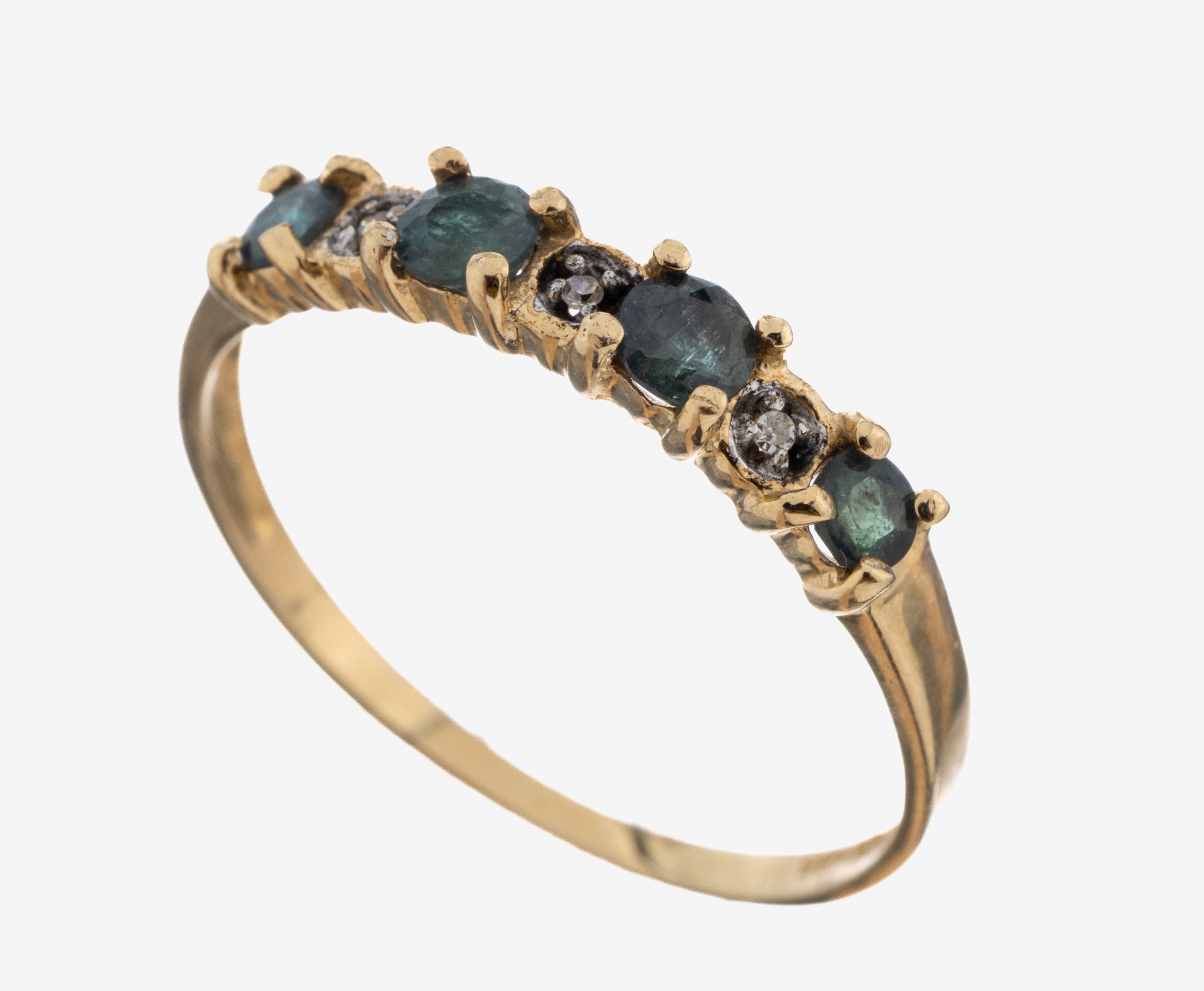 Image 27092871 - 14 kt Gold Alexandrit-Diamant-Ring, GG 585/000, 4 rundfacett. Alexandrite zus. ca. 0.20 ...