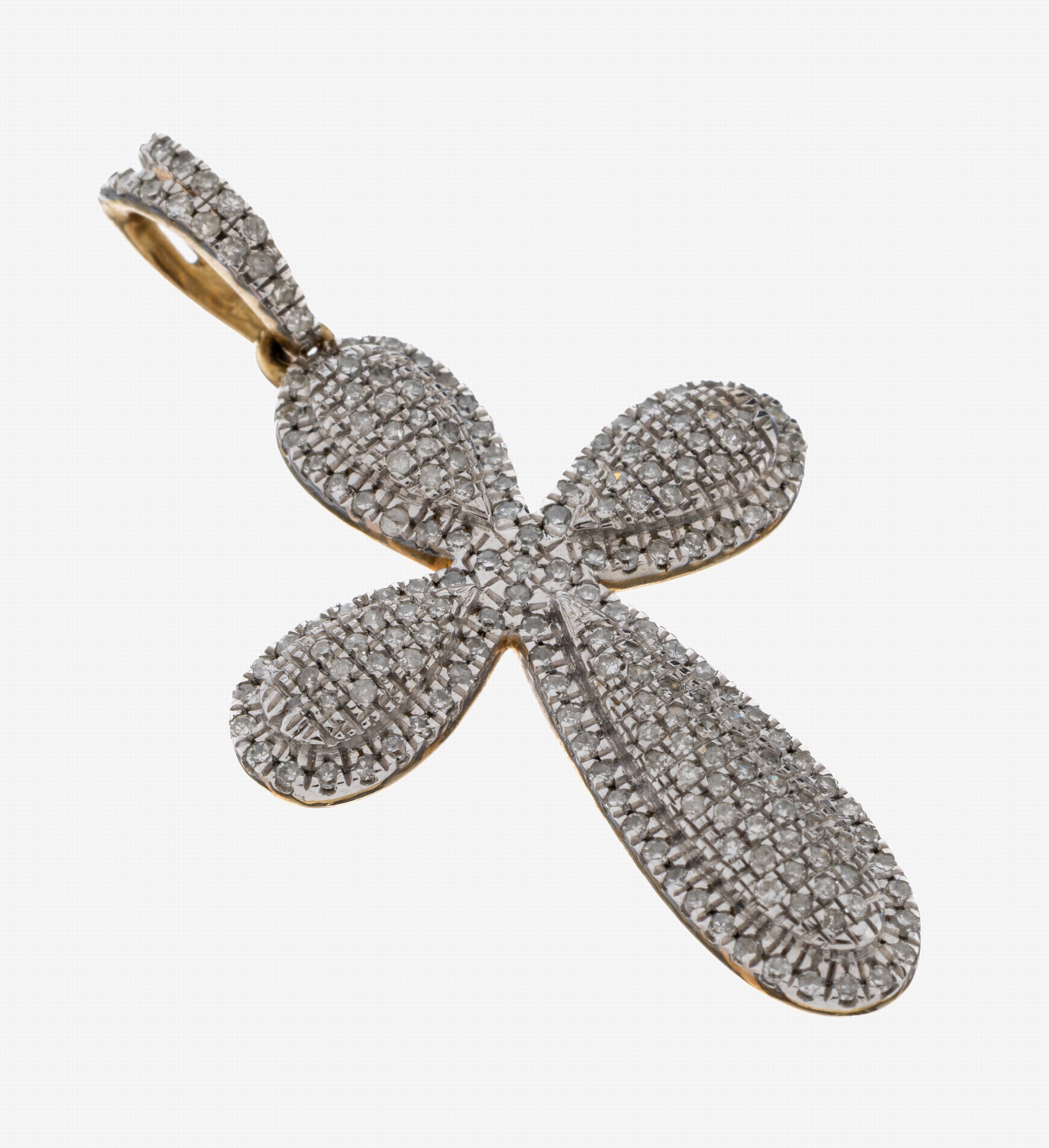 Image 27092872 - 9 kt Gold Diamant-Kreuzanhänger, WG/GG 375/000, 8/8-Diamanten zus. ca. 1.0 ct ...