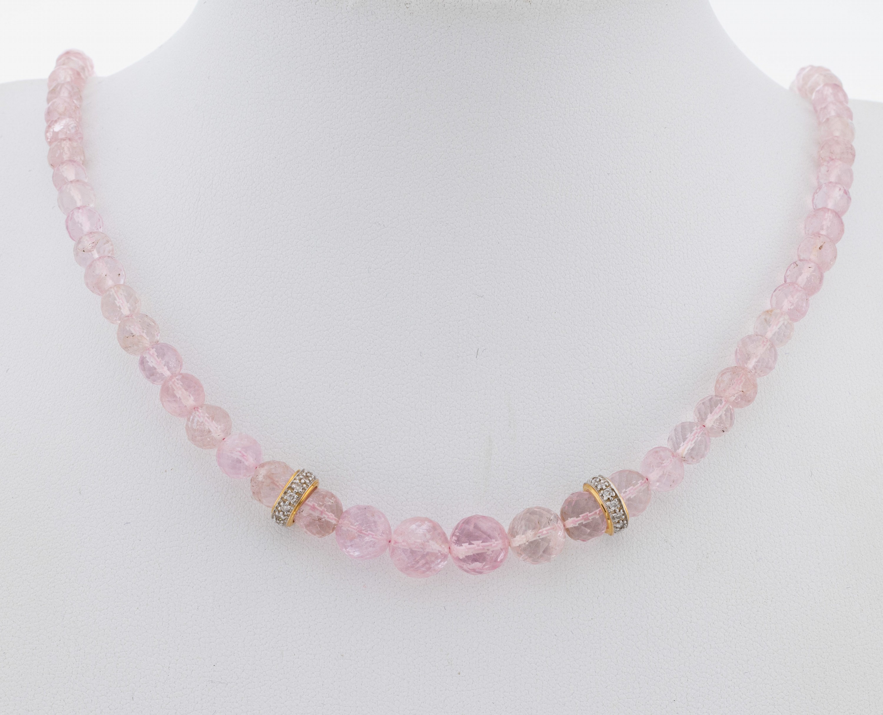 Image 27092898 - Morganit-Collier mit 18 kt Gold Schließe und Brillant-Zwischengliedern, GG 750/000, ...