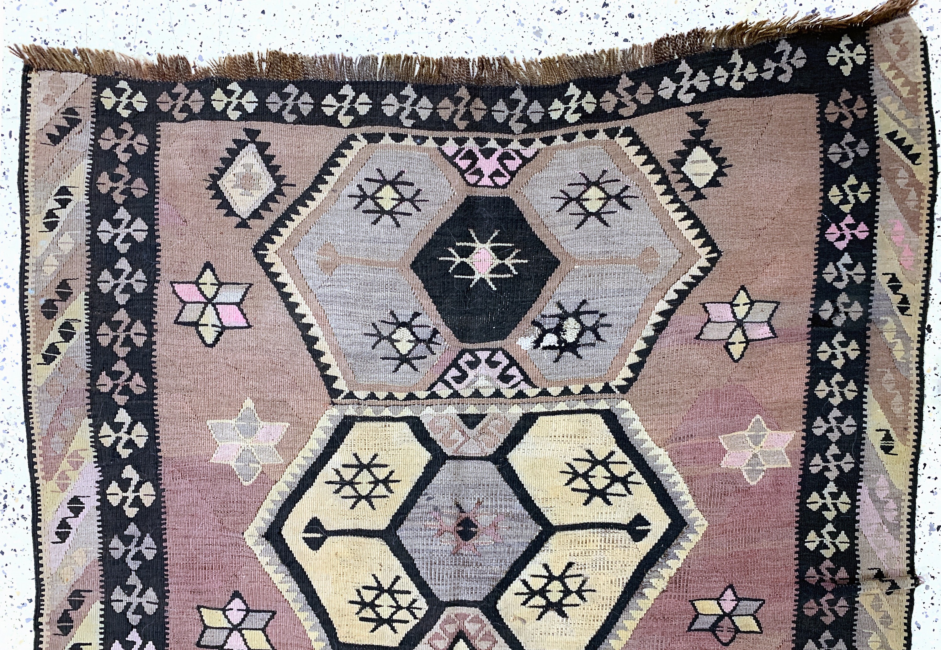 Detail a: Anatol Kelim antik, Türkei, um 1900, Wolle auf Wolle, ca. 320 x 145 cm, verkürzt, EHZ: 2