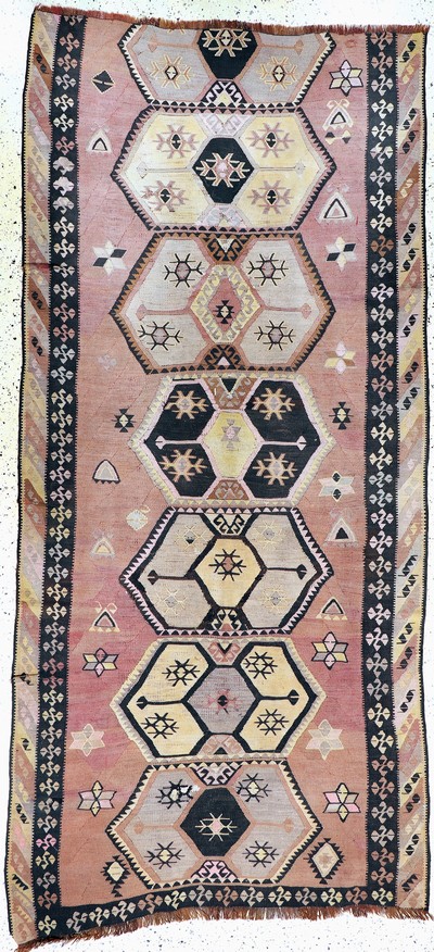 Image Anatol Kilim antique, Turkey, around 1900, wool on wool, approx. 320 x 145 cm, ...