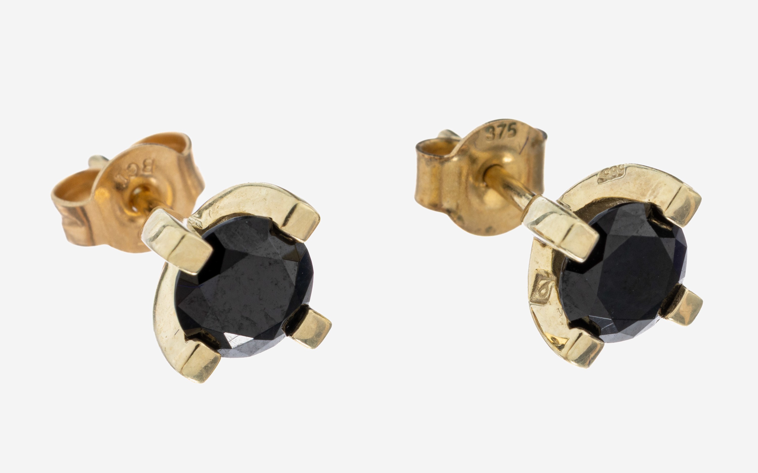 Image 27093195 - Paar 14 kt Gold Brillant-Ohrstecker, GG 585/000, 2 schwarze Brillanten zus. ca. 1.60 ct ...