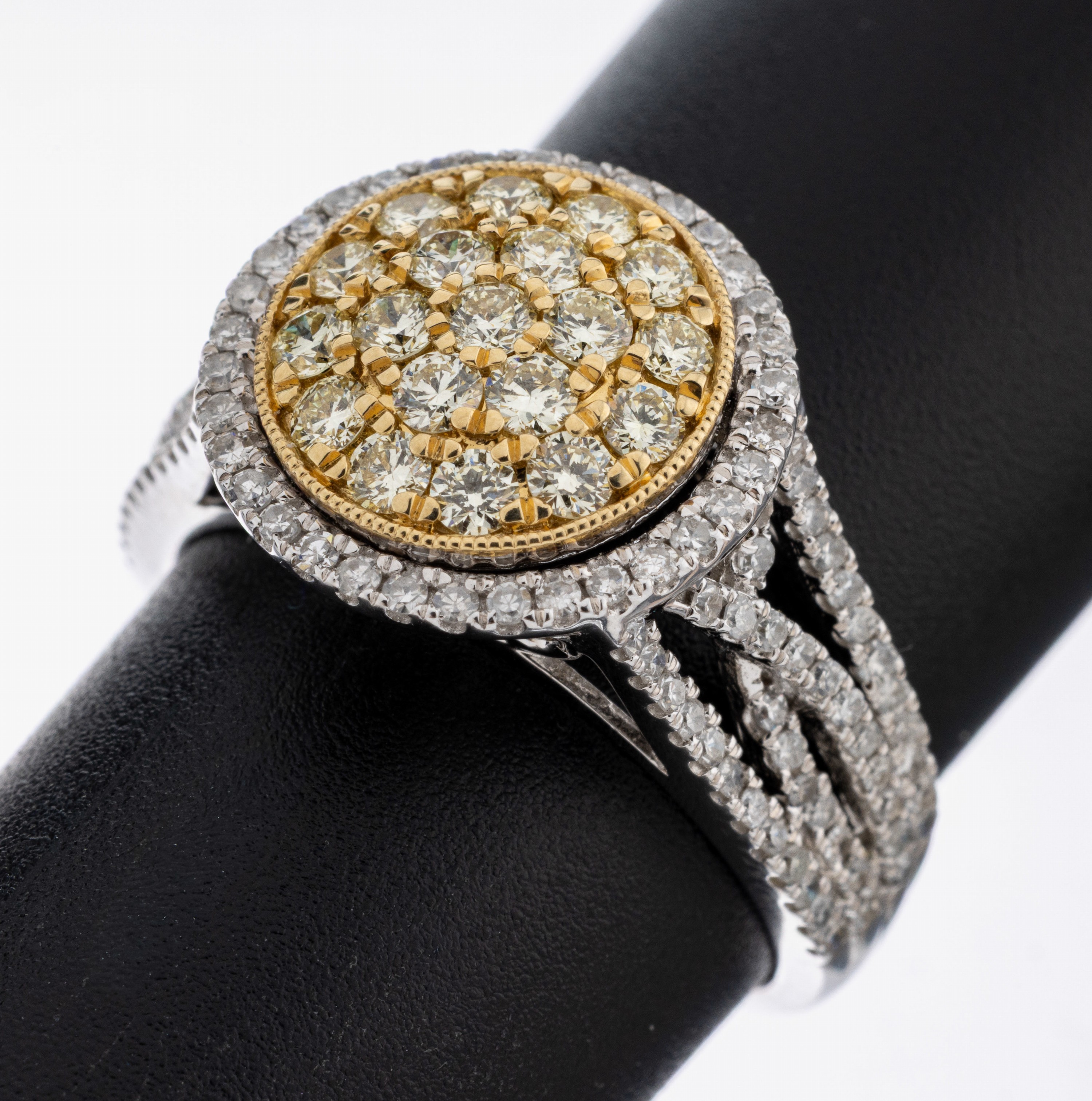 Image 27093219 - 14 kt Gold Diamant-Ring, WG/GG 585/000, Brillanten und 8/8-Diamanten zus. ca. 1.25 ct ...