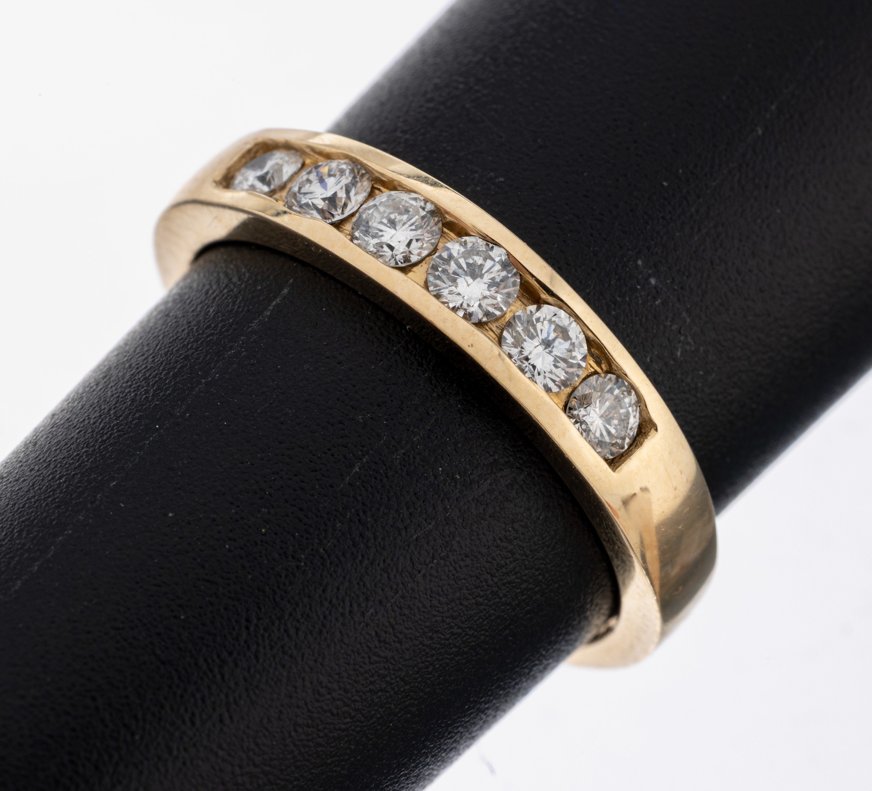 Image 27093276 - 14 kt Gold Brillant-Ring, GG 585/000, 6 Brillanten zus. ca. 0.50 ct Weiß/vs-si, RW ...