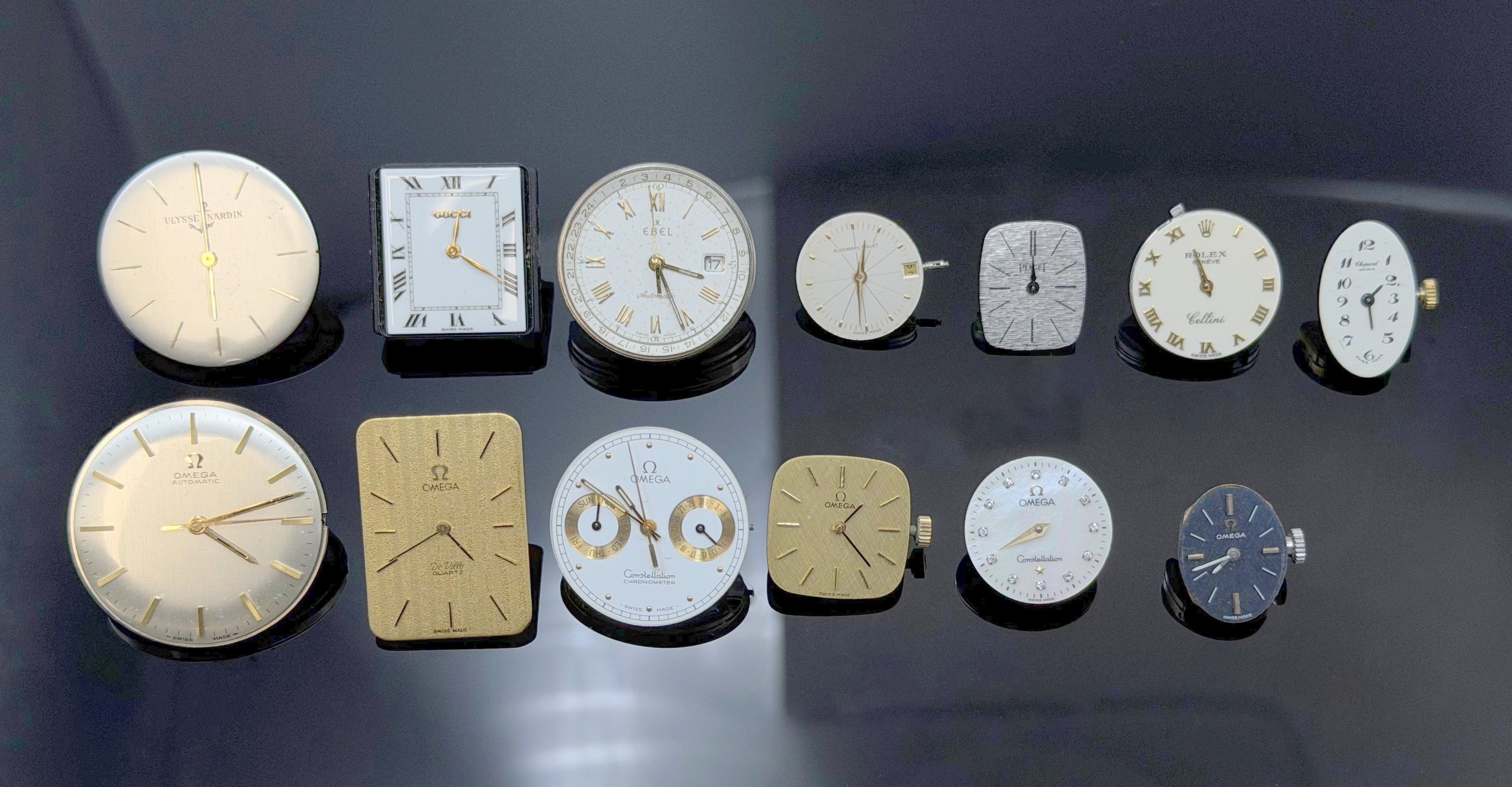 Image 27093515 - 13 Armbanduhr-Werke, Schweiz, 6x quarz, 5x Handaufzug, 2x Automatik, u. a. Rolex, Omega, ...