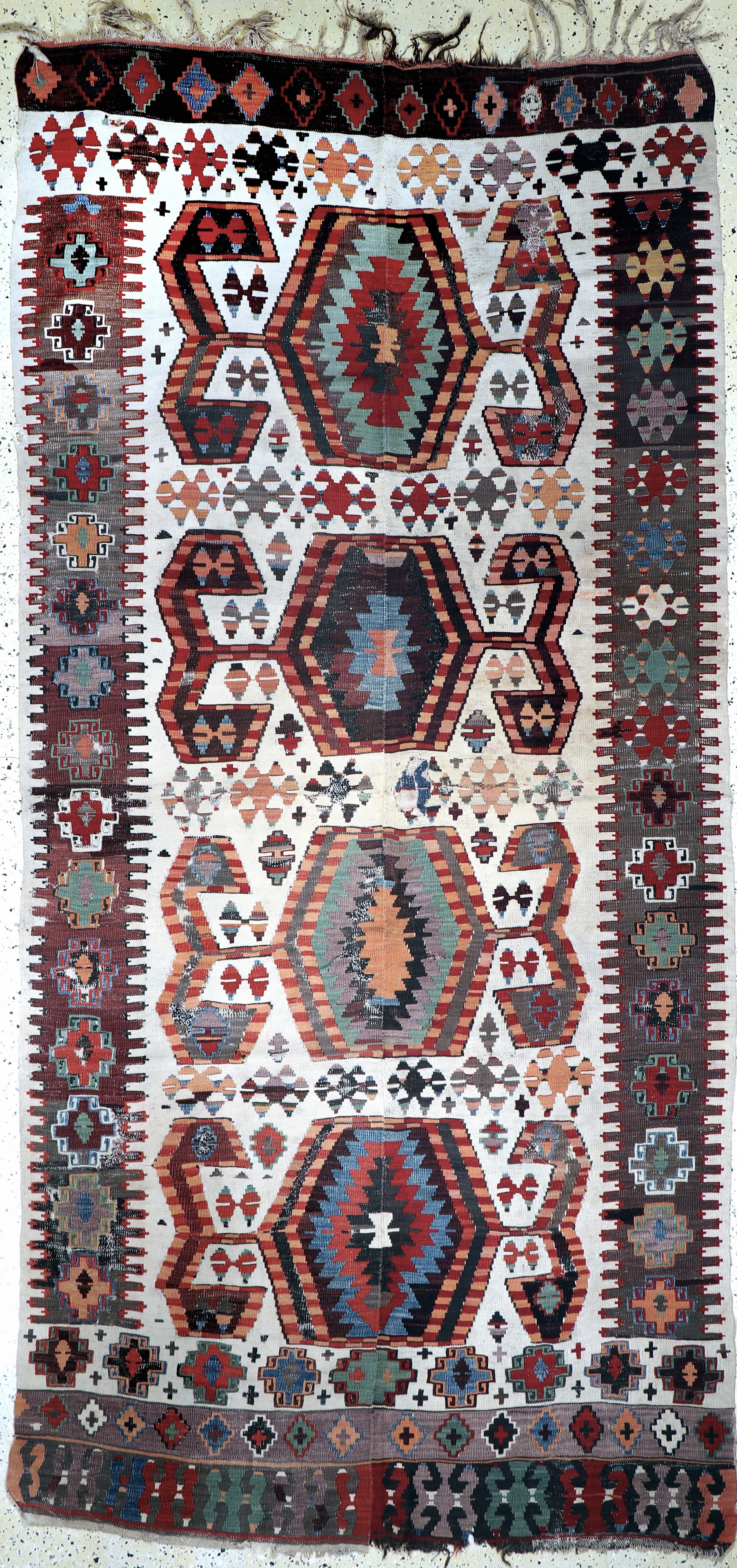 Image 27093556 - Konya Kelim antik, Türkei, 19.Jhd, Wolle auf Wolle, ca. 328 x 160 cm, EHZ: 4, (auf ...