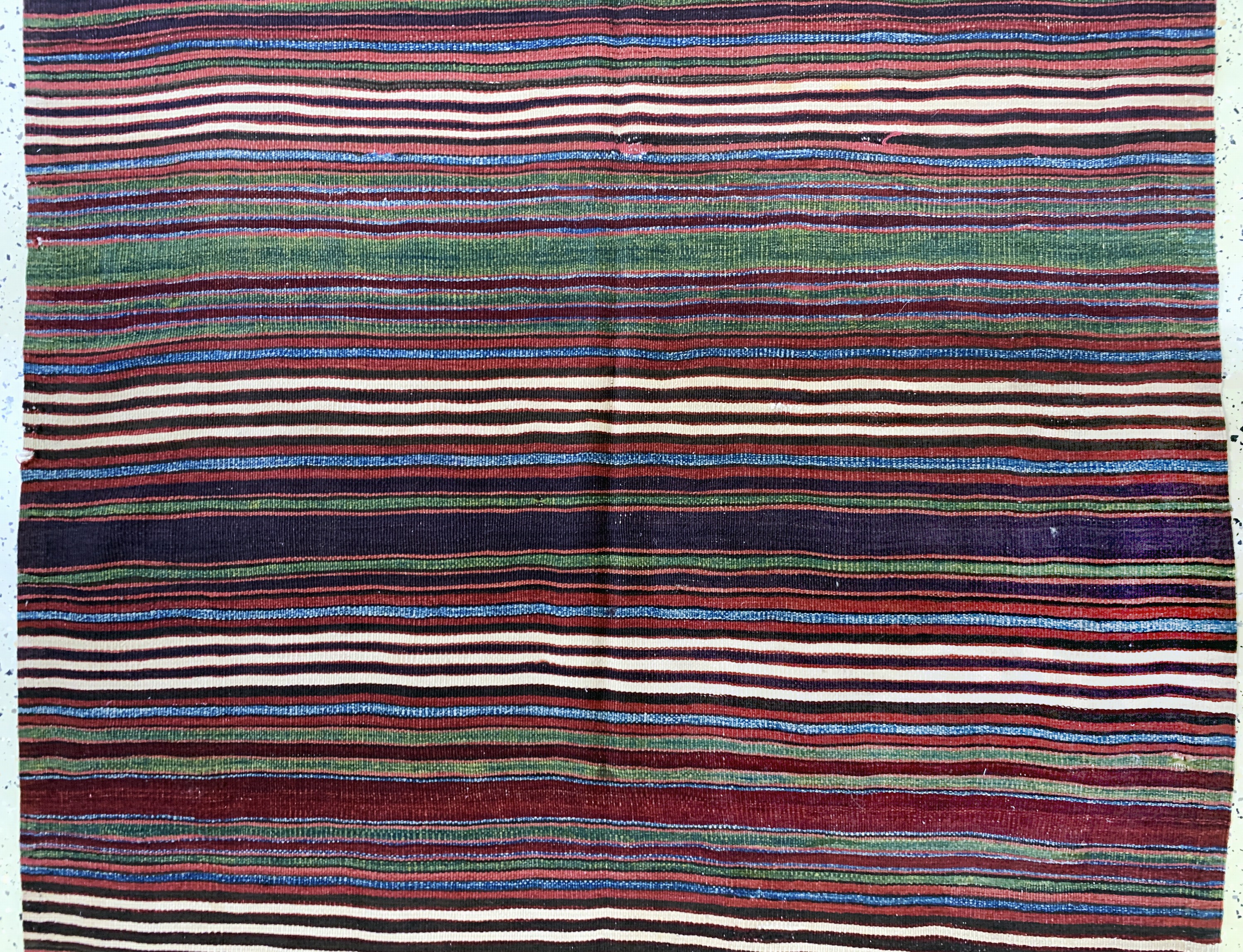 Detail d: Karaman Kelim antik, Türkei, 19.Jhd, Wolle auf Wolle, ca. 440 x 140 cm, EHZ: 2, (kleine Löcher & Restaurierungen).