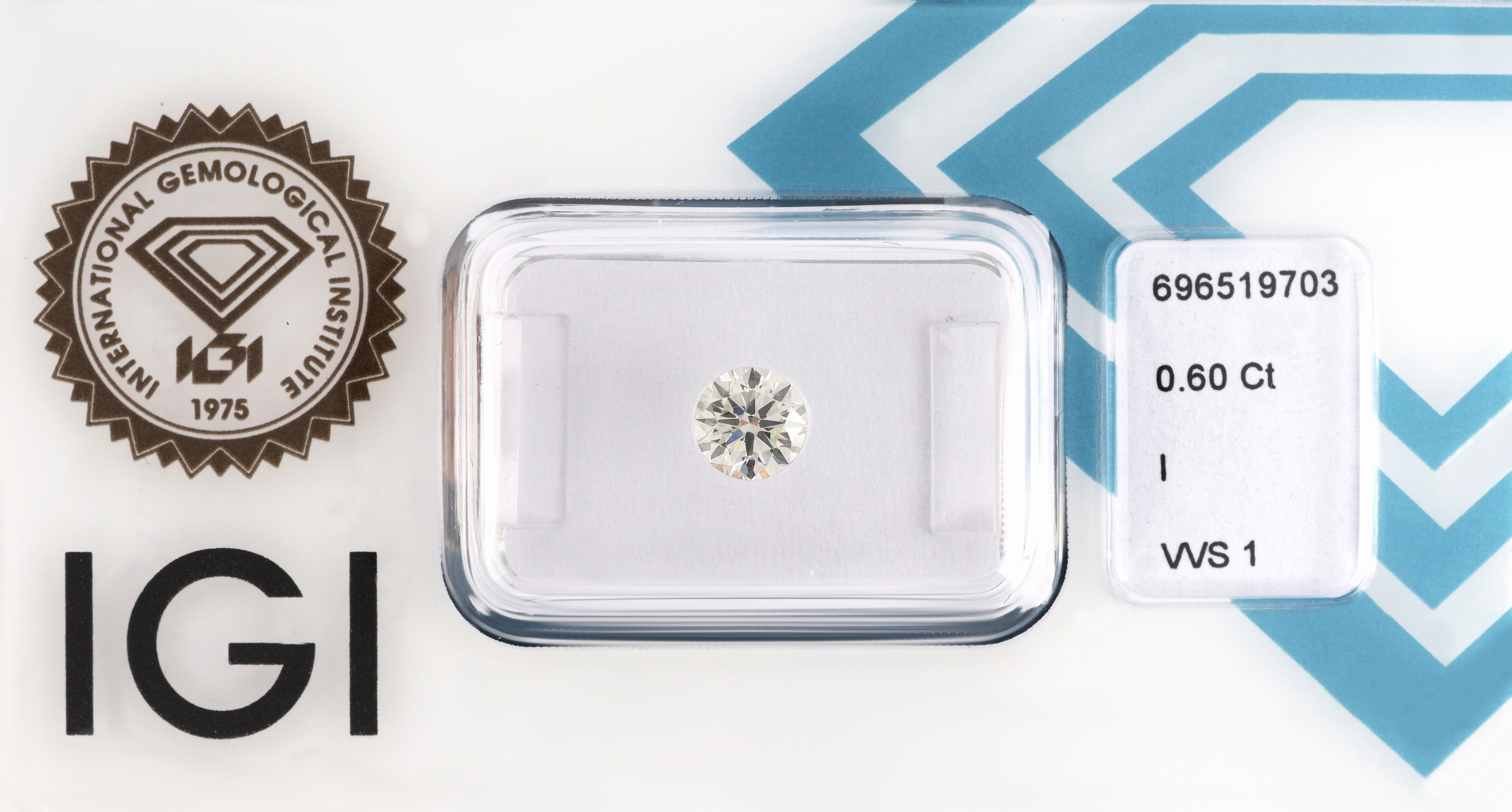 Image 27093562 - Loser Brillant, 0.60 ct l.get.Weiß(I)/vvs1, eingeschweißt, IGI Expertise anbei