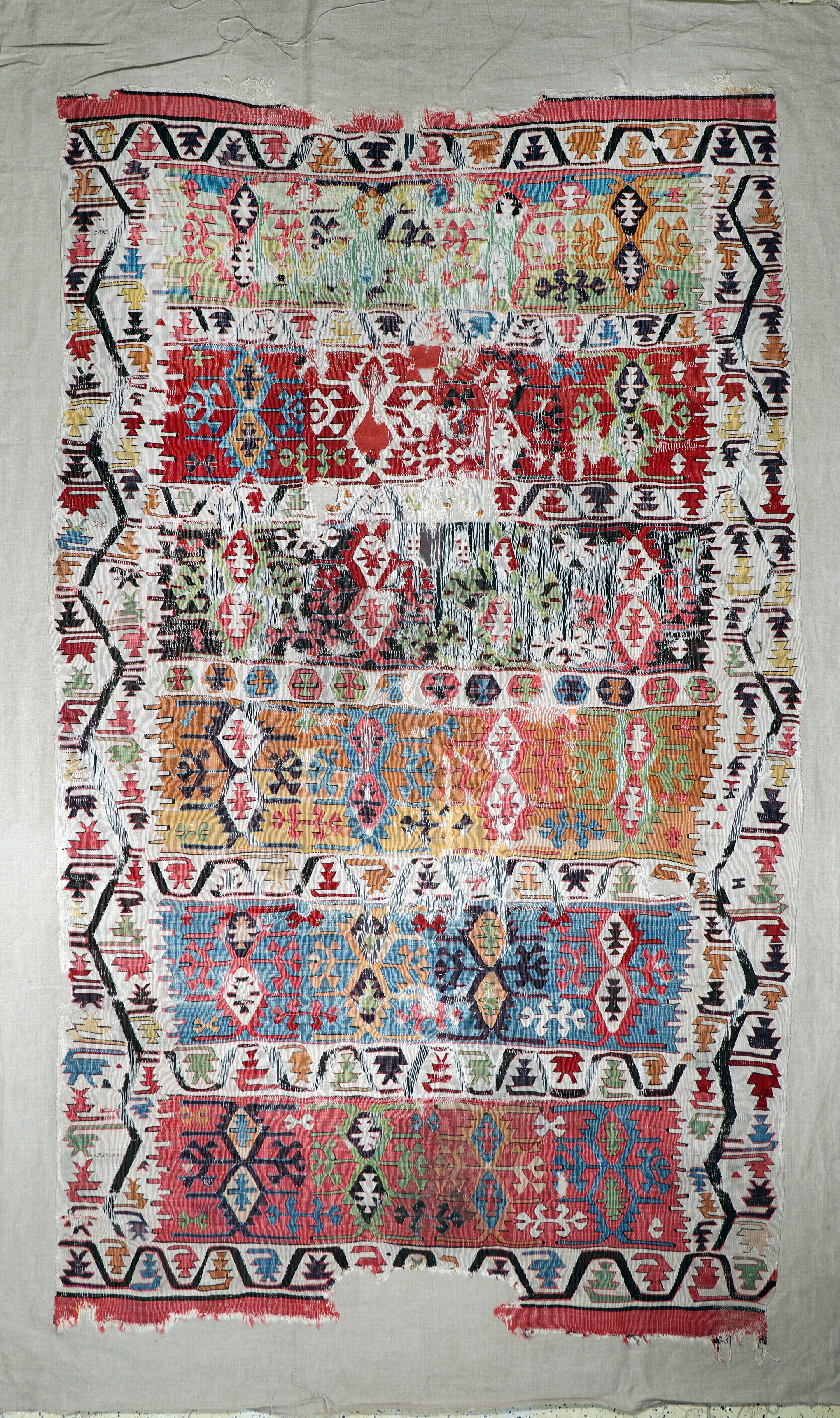 Image 27093564 - Konya Kelim antik, Türkei, 19.Jhd, Wolle auf Wolle, ca. 277 x 168 cm, EHZ: 4, (auf ...