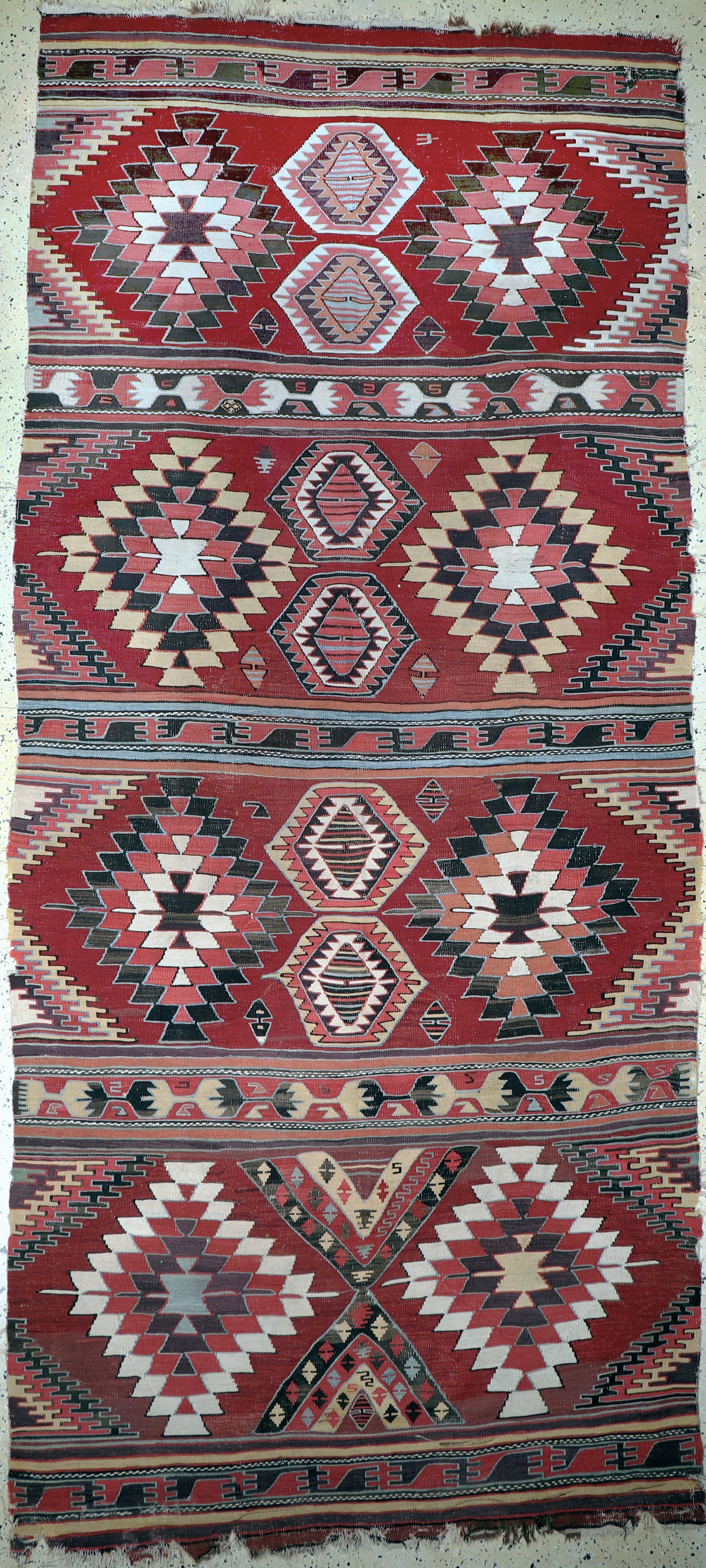 Image 27093572 - Kapadokien Kelim antik, Türkei, 19.Jhd, Wolle auf Wolle, ca. 370 x 159 cm, EHZ: 3-4 ...