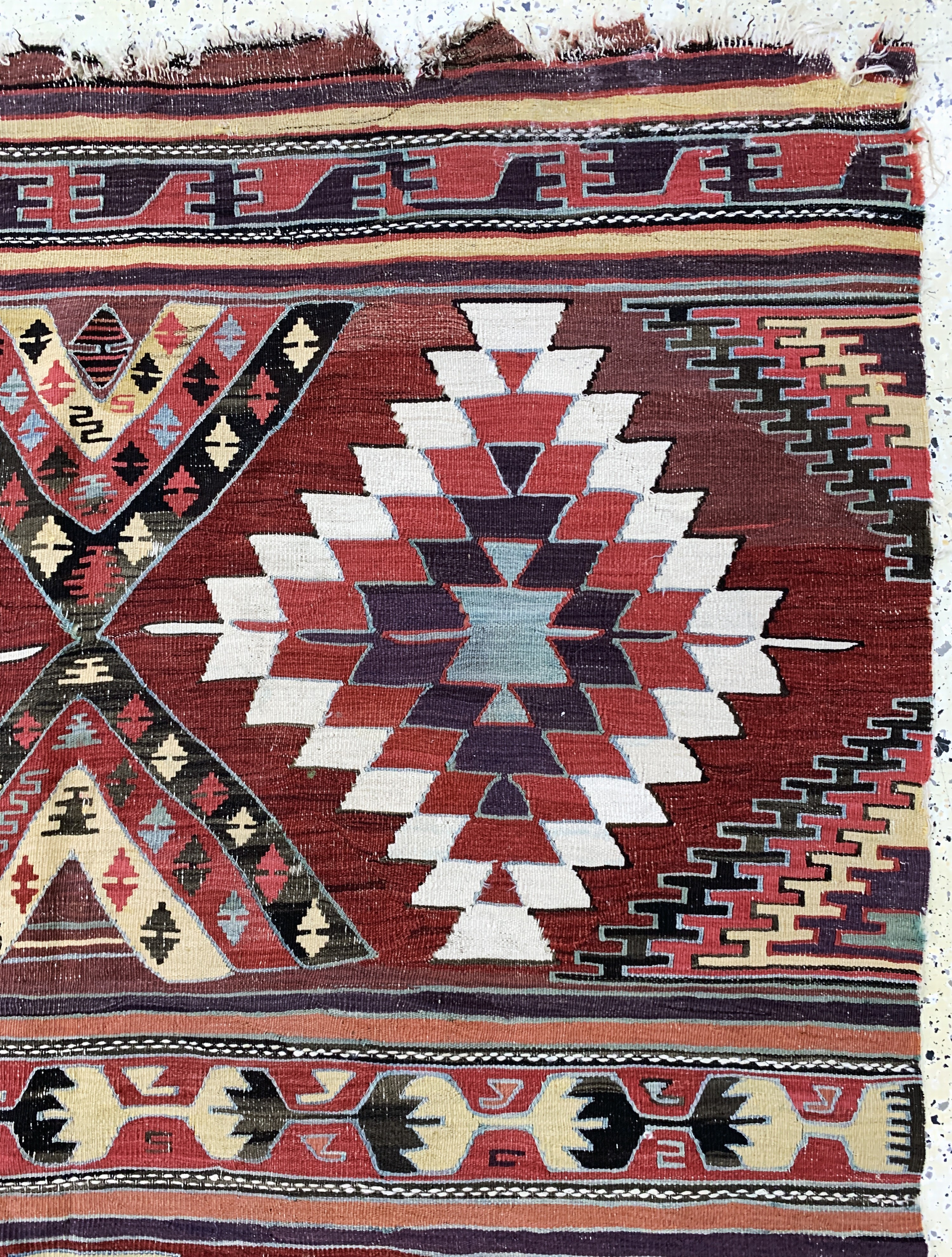 Detail f: Kapadokien Kelim antik, Türkei, 19.Jhd, Wolle auf Wolle, ca. 370 x 159 cm, EHZ: 3-4