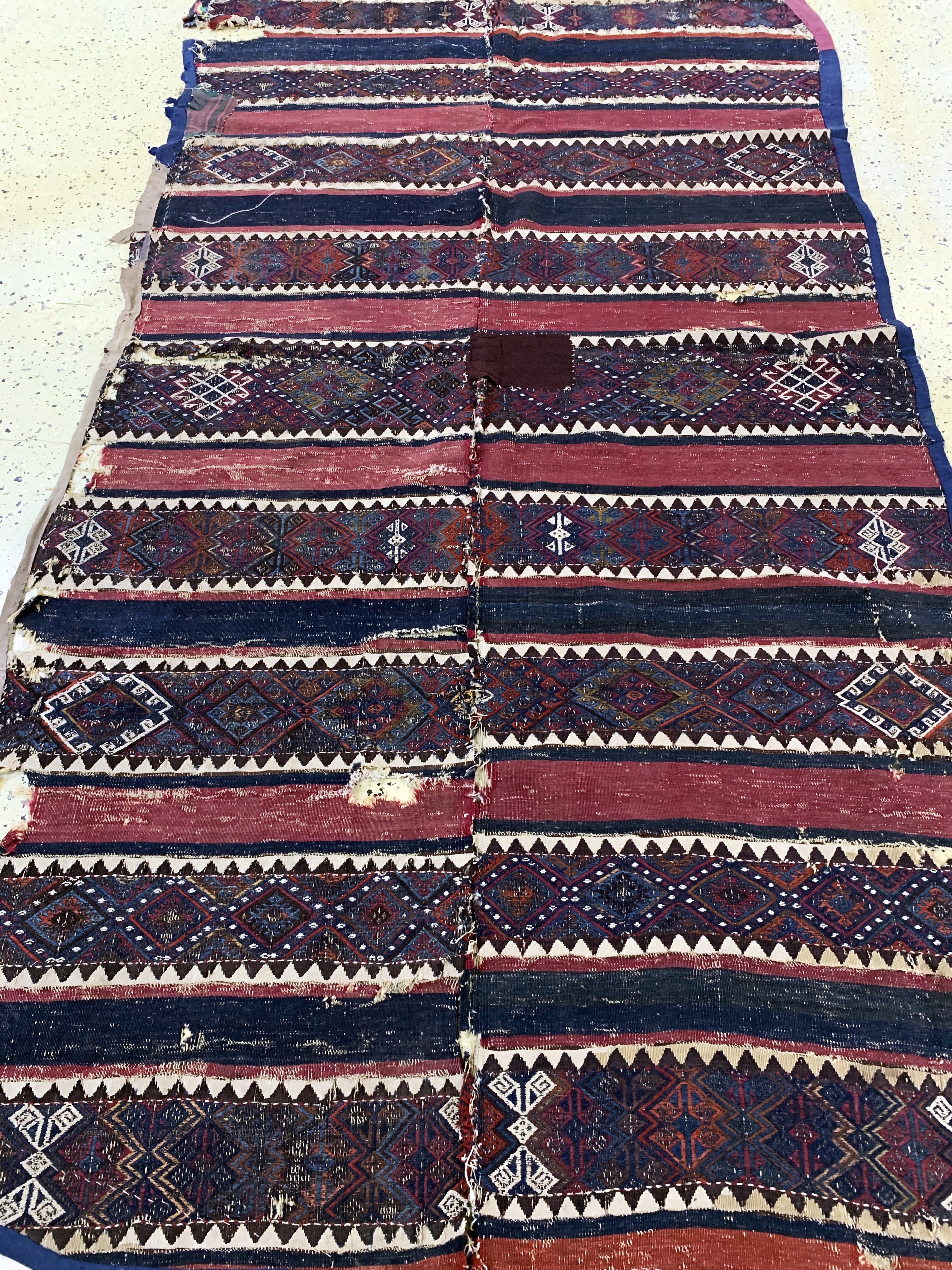 Detail d: Malatia Kelim antik, Türkei, 19.Jhd, Wolle auf Wolle, ca. 266 x 135 cm, EHZ: 4