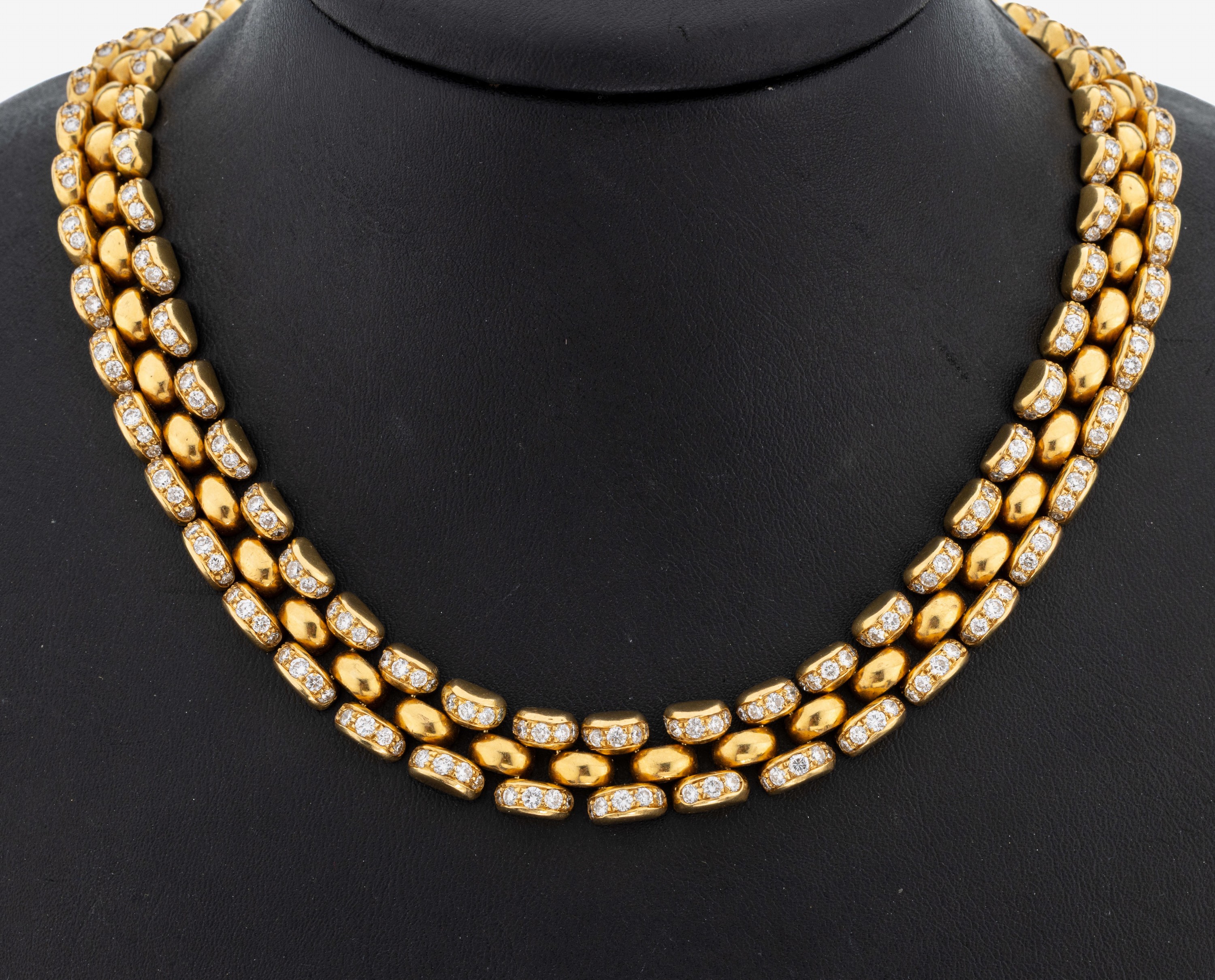 Image 27093580 - 18 kt gold brilliant-necklace , YG 750/000, 380 brilliants total approx. 8.0 ct Top ...