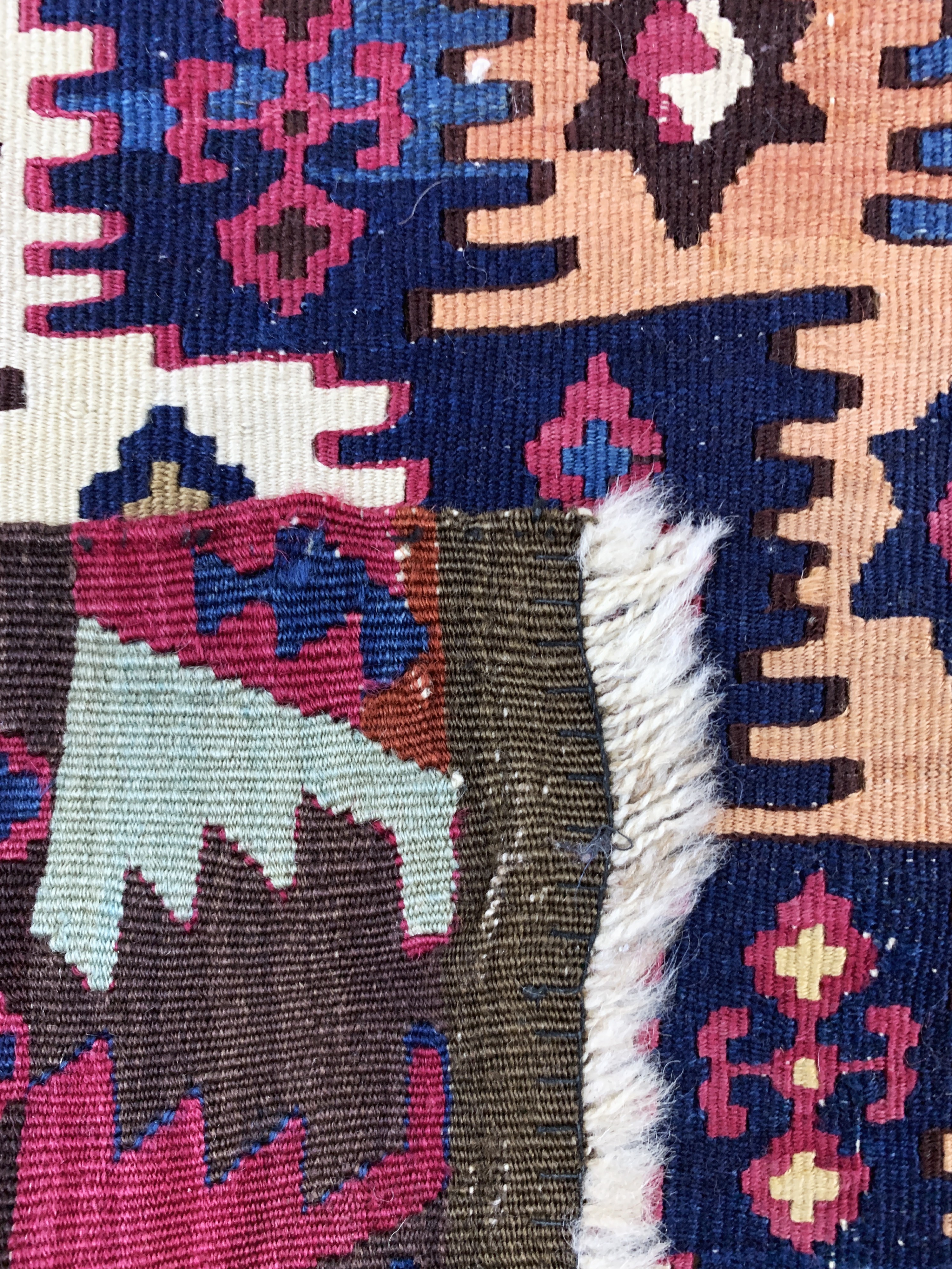 Detail e: Konya Kelim antik(eine Bahn), Türkei, 19.Jhd, Wolle auf Wolle, ca. 316 x 76 cm, EHZ:2(restauriert)