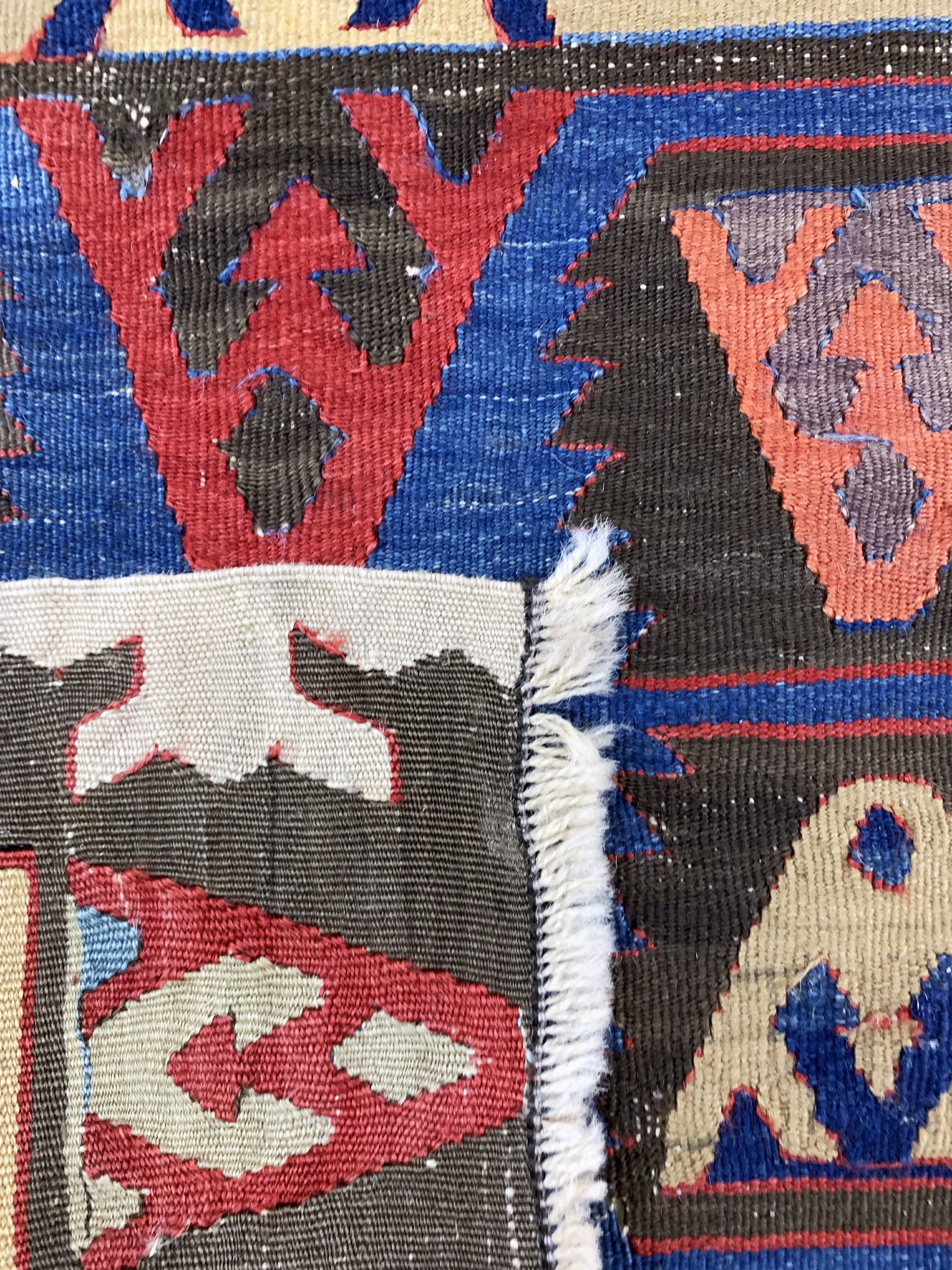 Detail d: Anatol Kelim Fragment, Türkei, 19.Jhd, Wolle auf Wolle, ca. 223 x 48 cm, EHZ: 3