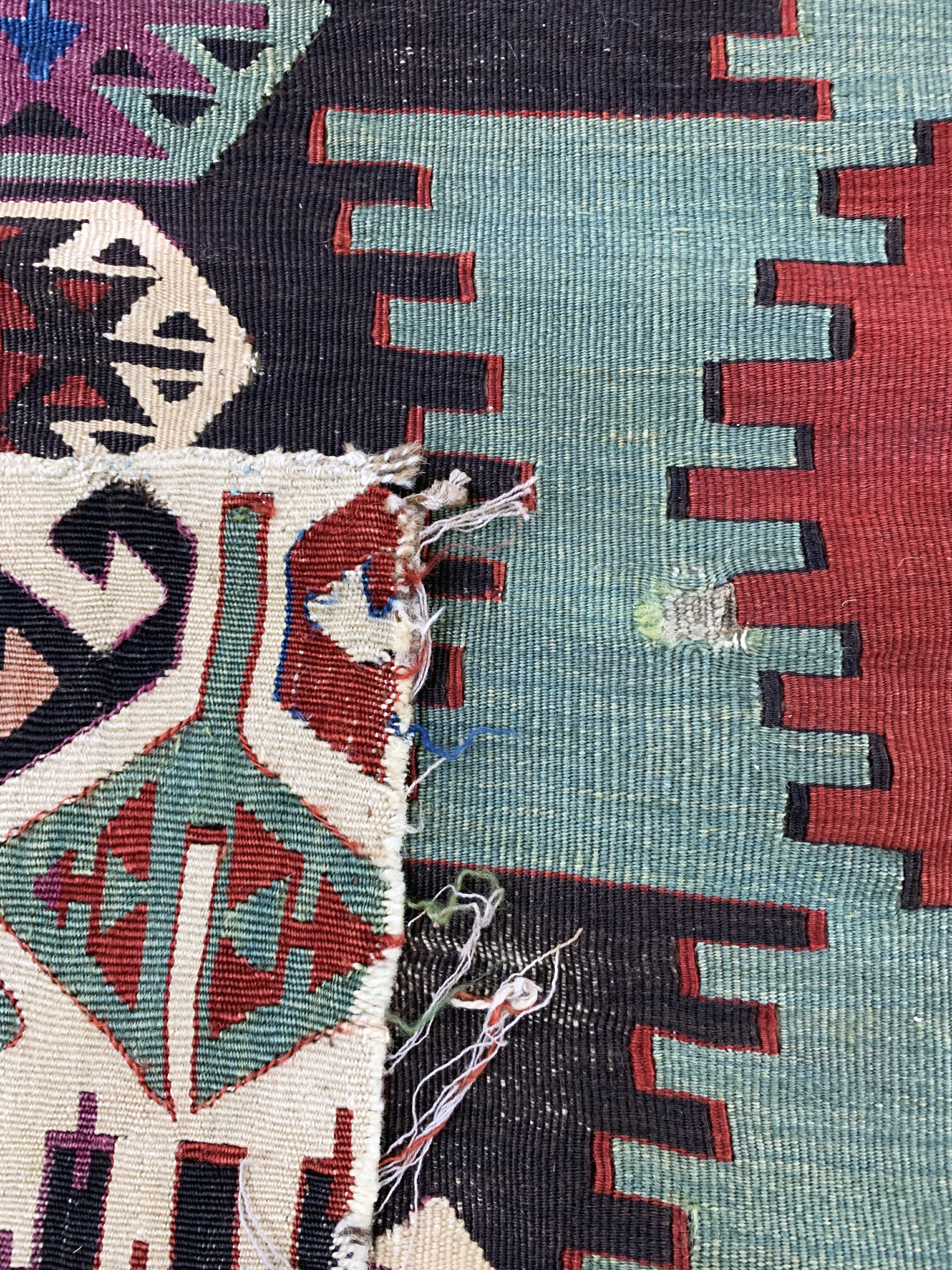 Detail f: Aydin Kelim Fragment antik, Türkei, 19.Jhd,Wolle auf Wolle, ca. 183 x 164 cm, EHZ: 3, (2 getrennte Bahnen)