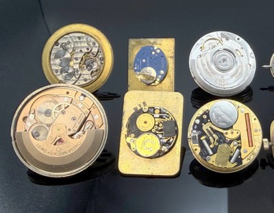 27093515d - 13 Armbanduhr-Werke, Schweiz, 6x quarz, 5x Handaufzug, 2x Automatik, u. a. Rolex, Omega, ...