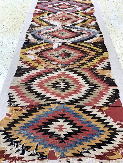 27093555d - Kapadokien Kelim antik, Türkei, 19.Jhd, Wolle auf Wolle, ca. 265 x 100 cm, EHZ: 4, ...