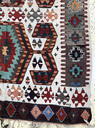 27093556a - Konya Kelim antik, Türkei, 19.Jhd, Wolle auf Wolle, ca. 328 x 160 cm, EHZ: 4, (auf ...