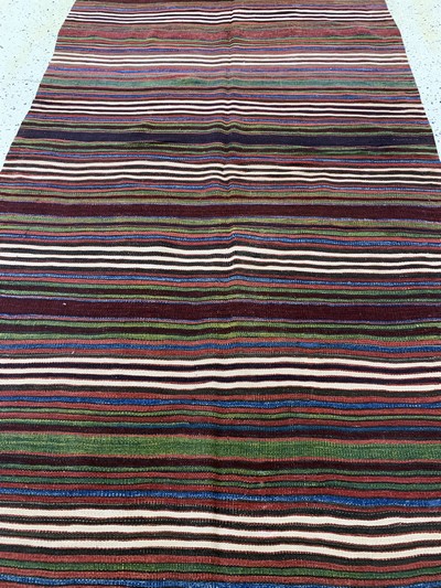 27093559f - Karaman Kelim antik, Türkei, 19.Jhd, Wolle auf Wolle, ca. 440 x 140 cm, EHZ: 2, ...