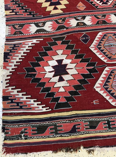 27093572b - Kapadokien Kelim antik, Türkei, 19.Jhd, Wolle auf Wolle, ca. 370 x 159 cm, EHZ: 3-4 ...