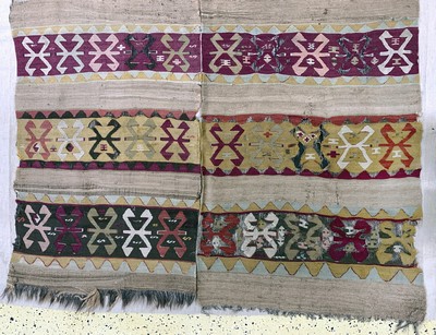27093573d - Konya Kelim antik, Türkei, 19.Jhd, Wolle auf Wolle, ca. 390 x 155 cm, EHZ: 4, (auf ...