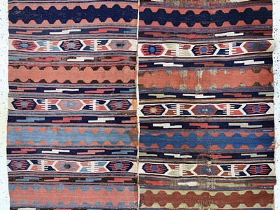 27093578b - Konya Kelim antik, Türkei, 19.Jhd, Wolle auf Wolle, ca. 330 x 150 cm, EHZ: 4, (2 ...