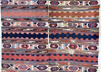 27093578c - Konya Kelim antik, Türkei, 19.Jhd, Wolle auf Wolle, ca. 330 x 150 cm, EHZ: 4, (2 ...