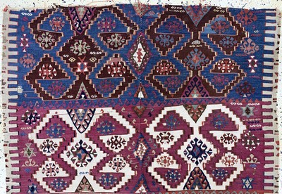 27093588a - Aydin Kelim Fragment antik, Türkei, 19.Jhd,Wolle auf Wolle, ca. 175 x 130 cm, EHZ: 3 ...