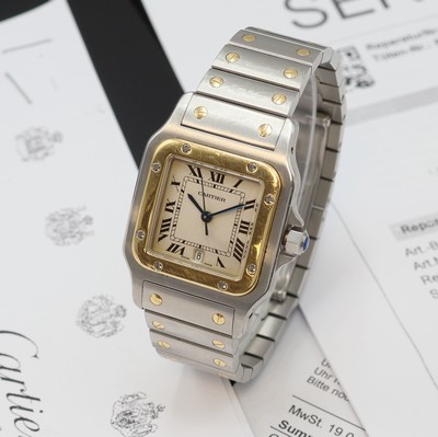 27093589a - CARTIER Santos Armbanduhr Referenz 187901, Schweiz um 1995, quarz, Edelstahl/Gold komb. ...