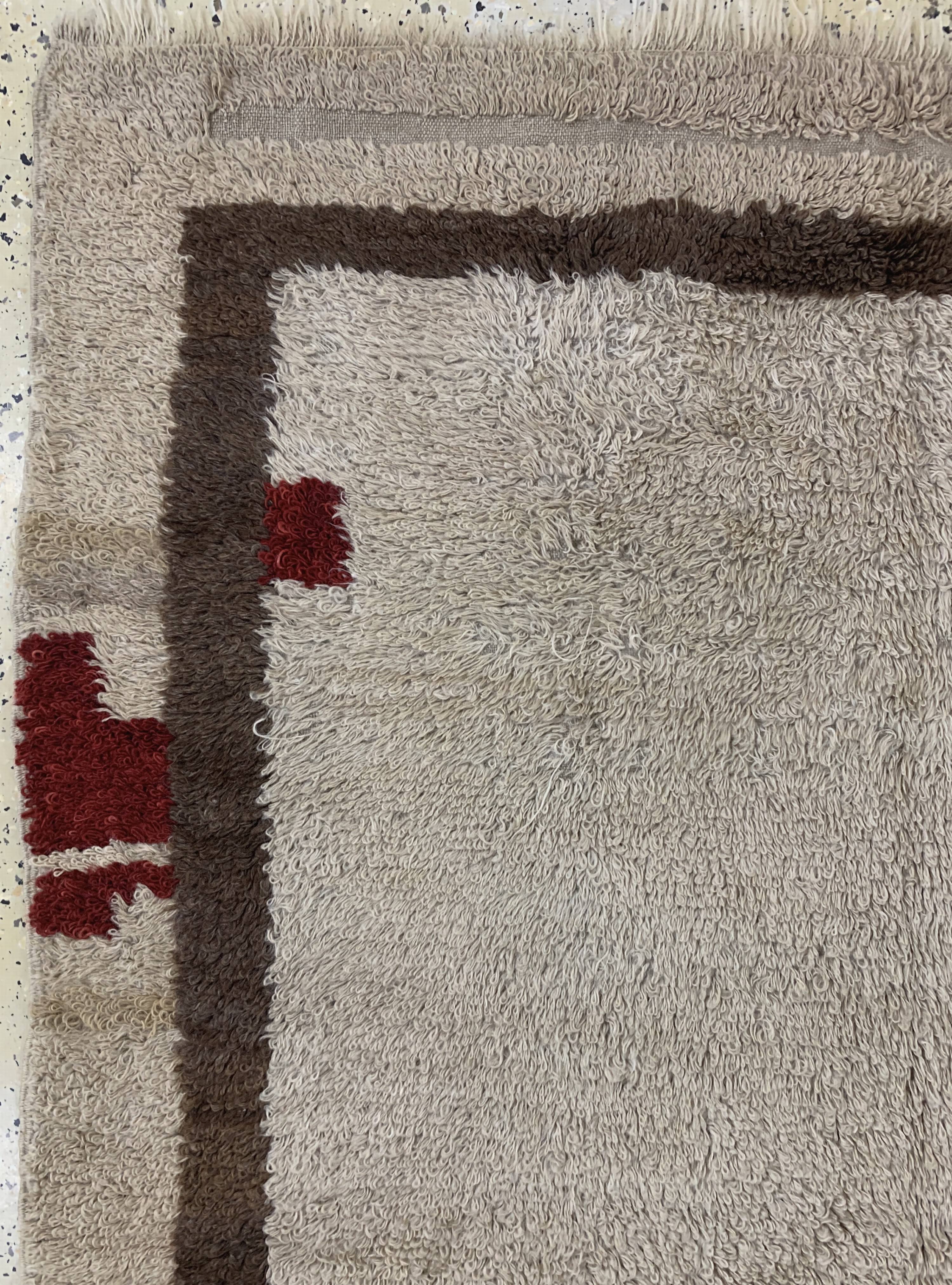 Detail c: "Tülü"Schlafteppich, Türkei, Anfang 20.Jhd,Wolle auf Wolle, ca. 200 x 150 cm, EHZ: 2 ,(Loch)
