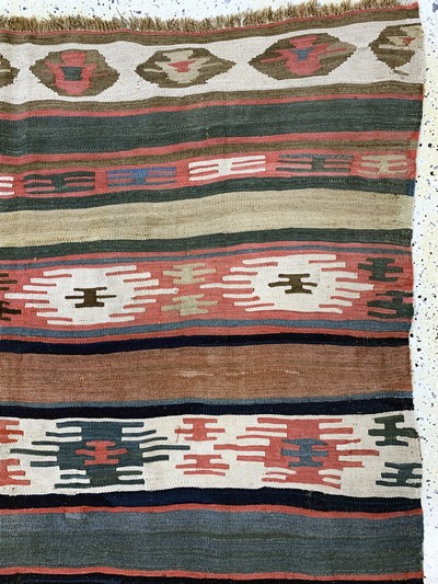 27093785d - Anatol Kelim antik, Türkei, 19.Jhd, Wolle auf Wolle, ca. 240 x 165 cm, EHZ: 2-3, ...