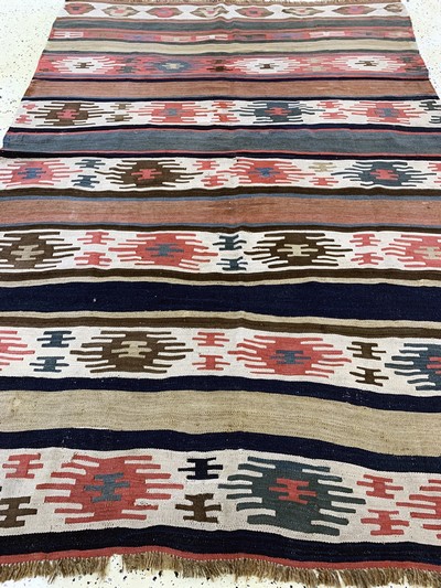 27093785e - Anatol Kelim antik, Türkei, 19.Jhd, Wolle auf Wolle, ca. 240 x 165 cm, EHZ: 2-3, ...