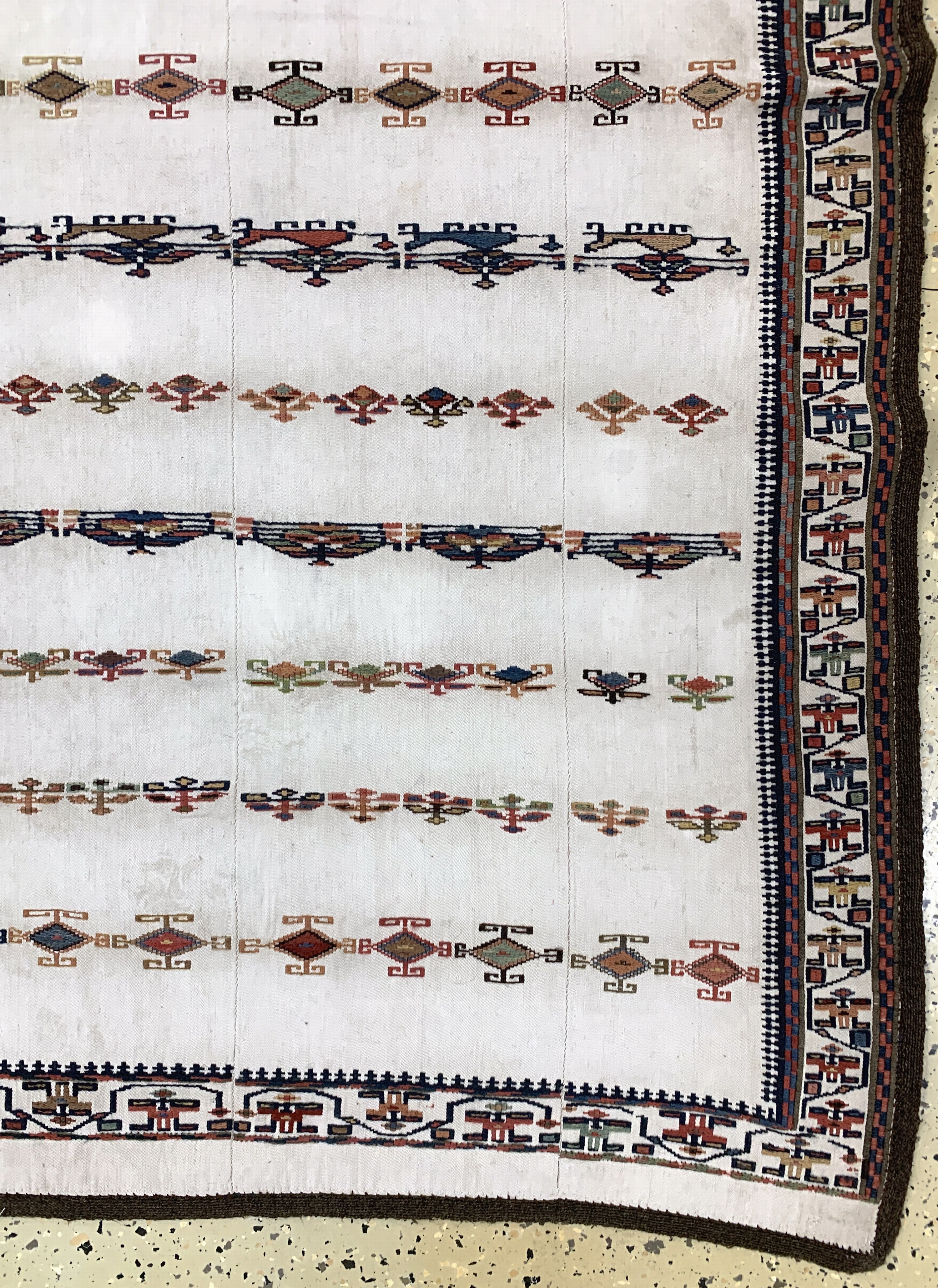 Detail a: Shahsawan"Verneh", Persien, Anfang 20.Jhd, Wolle auf Baumwolle, ca. 169 x 154 cm, Reinigungsbedürftig, EHZ: 2