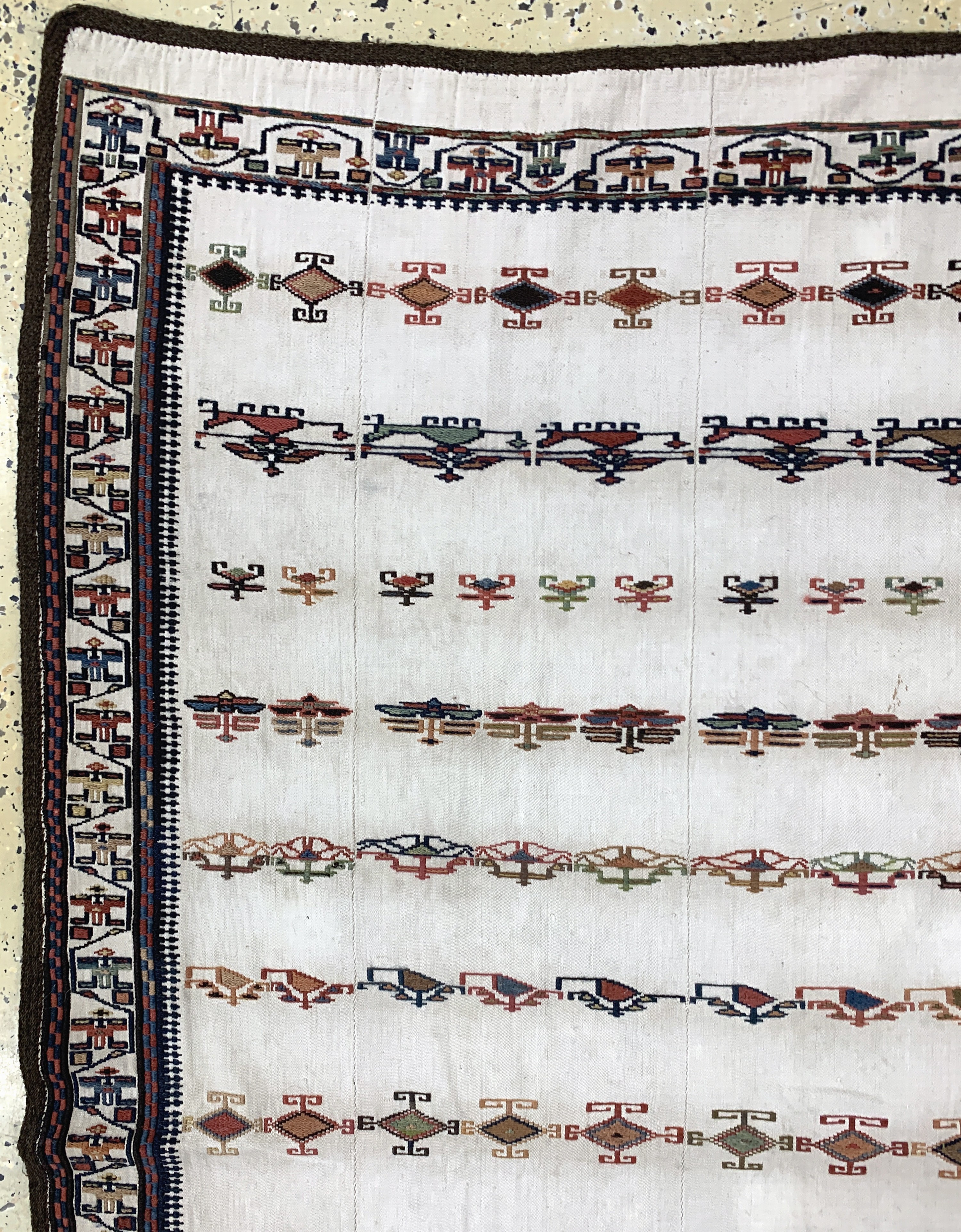 Detail c: Shahsawan"Verneh", Persien, Anfang 20.Jhd, Wolle auf Baumwolle, ca. 169 x 154 cm, Reinigungsbedürftig, EHZ: 2