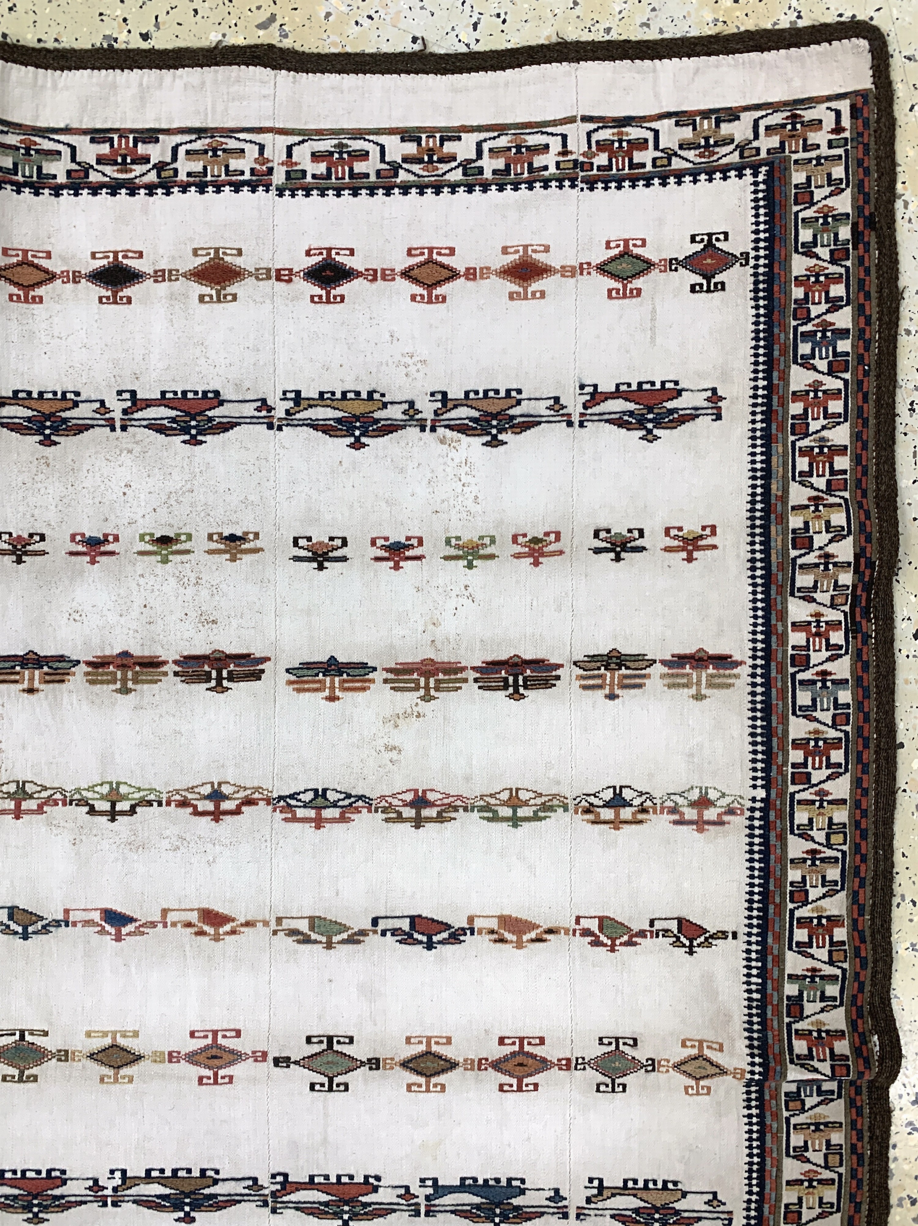 Detail d: Shahsawan"Verneh", Persien, Anfang 20.Jhd, Wolle auf Baumwolle, ca. 169 x 154 cm, Reinigungsbedürftig, EHZ: 2