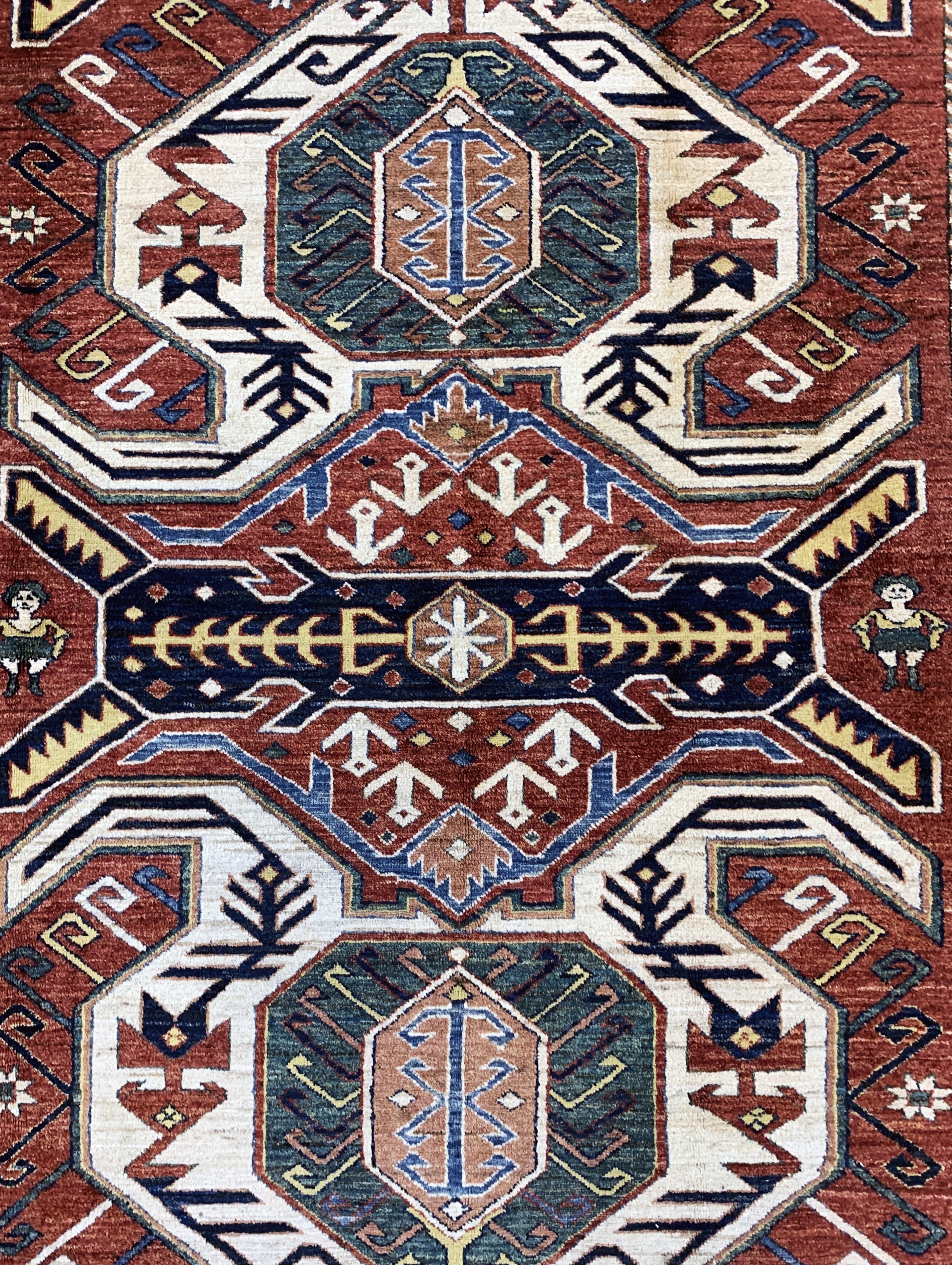 Detail e: "Schild-Kazak"neugeknüpft, Pakistan, Ende 20.Jhd, Wolle auf Wolle, ca. 257 x 205 cm, EHZ: 1-2