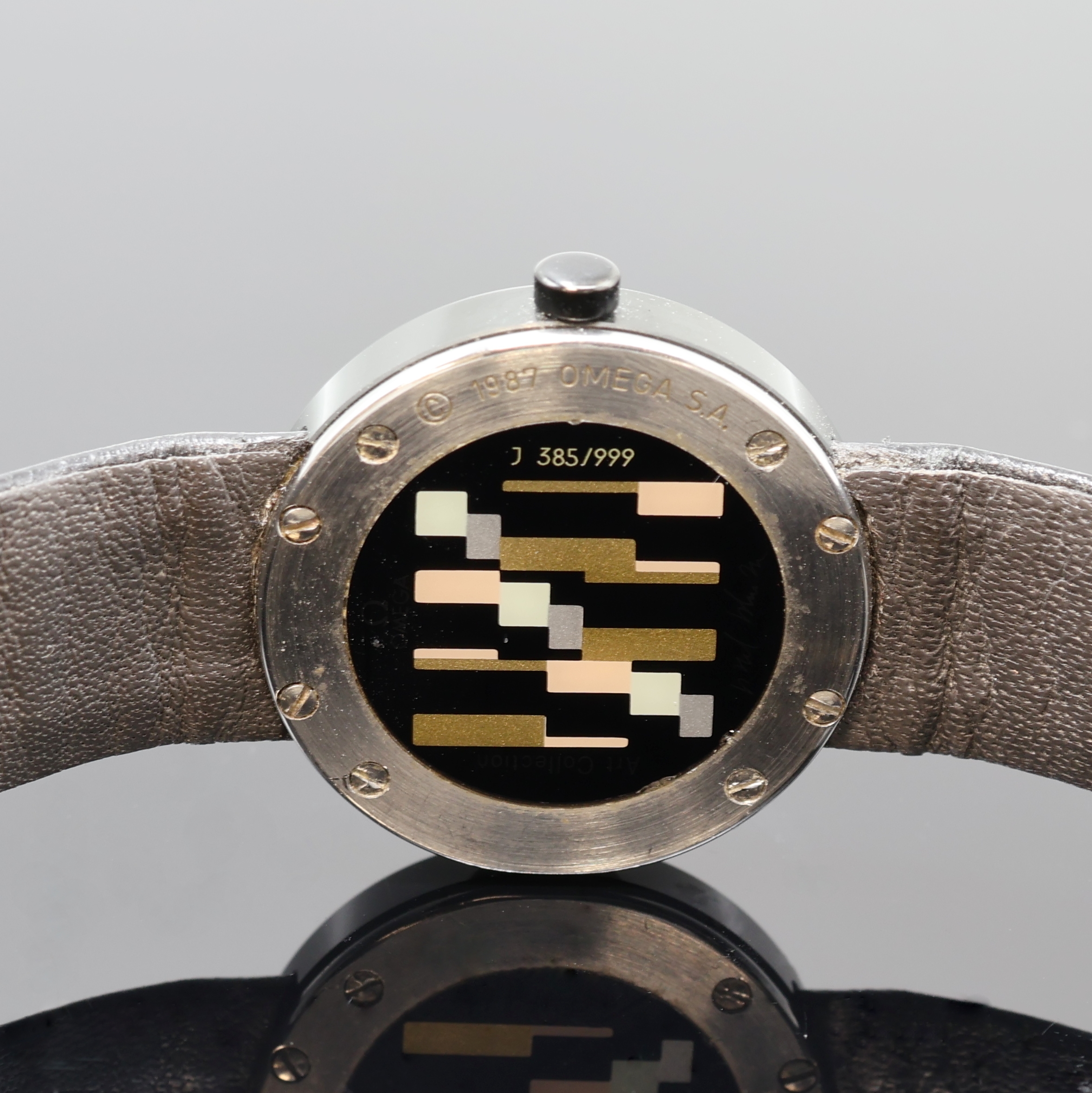 Detail d: OMEGA Art Collection Paul Thalmann auf 999 Stück limitierte Damenarmbanduhr, Schweiz 1987, quarz, geschw. Geh., Stahlboden 4-fach verschr., orig. ...