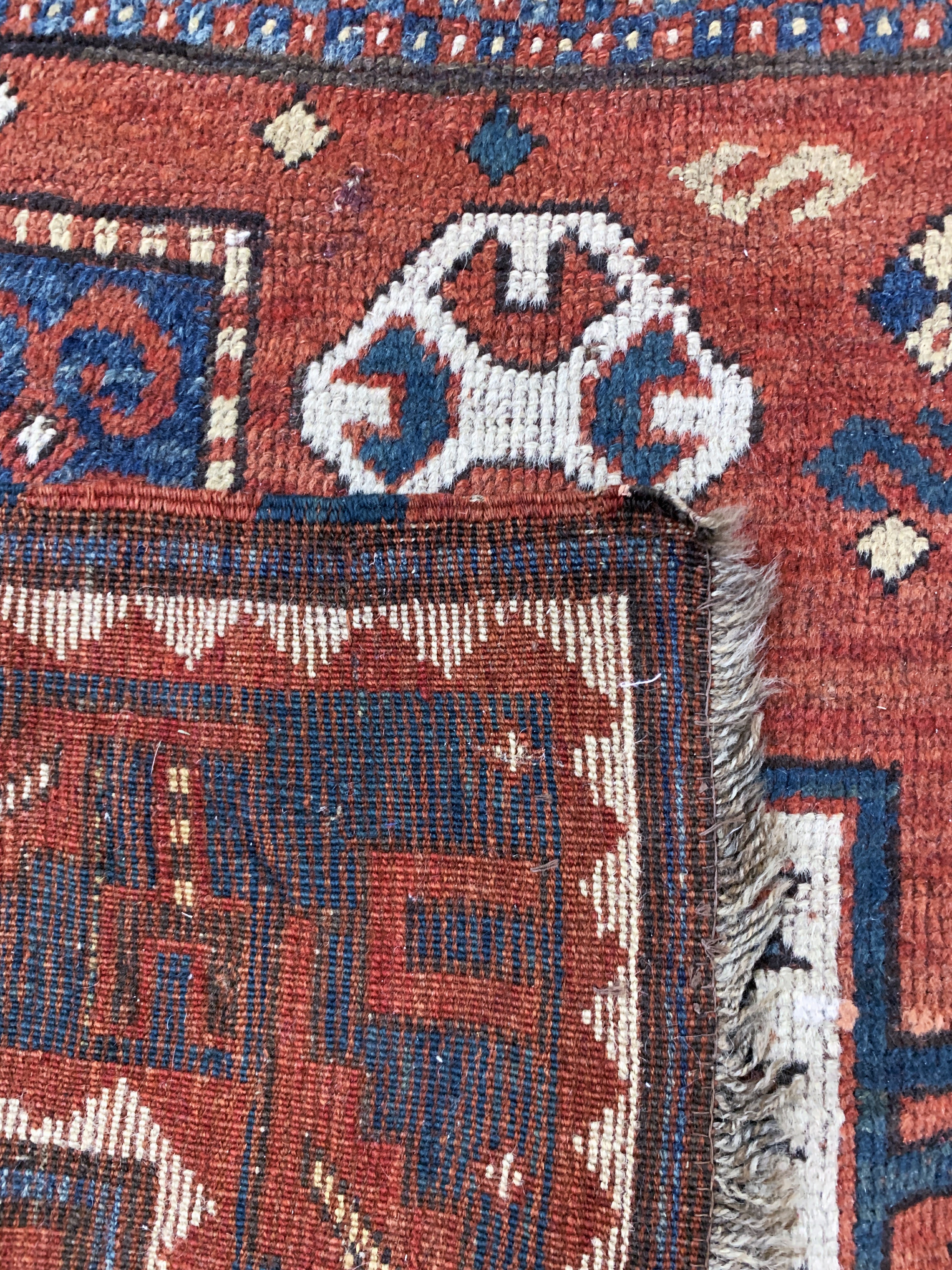 Detail g: "Karachoph-Kazak"antik, Kaukasus, 19.Jhd, Wolle auf Wolle, ca. 215 x 150 cm, EHZ: 2-3 (restauriert)