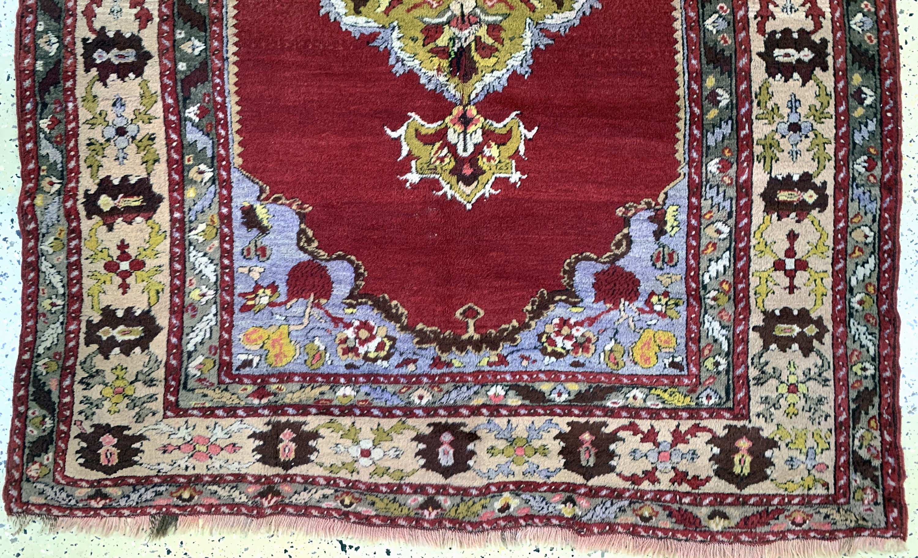 Detail c: Yahyaleh alt, Türkei, Anfang 20.Jhd, Wolle auf Wolle, ca. 200 x 136 cm, EHZ: 2-3 (restauriert).