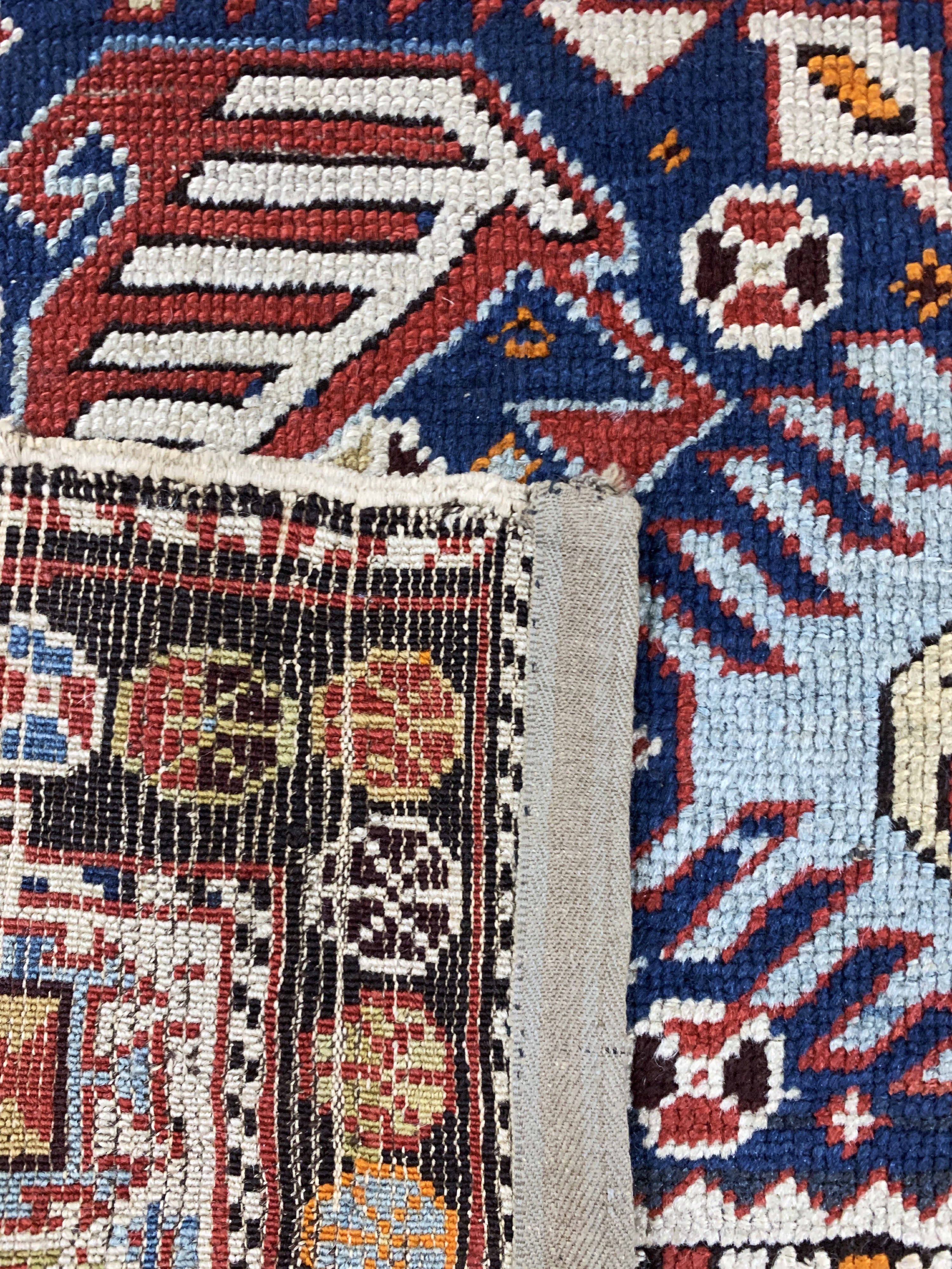 Detail e: Schirwan"Gebetsteppich"antik, Kaukasus, 19.Jhd, Wolle auf Wolle, ca. 166 x 107 cm, EHZ: 3