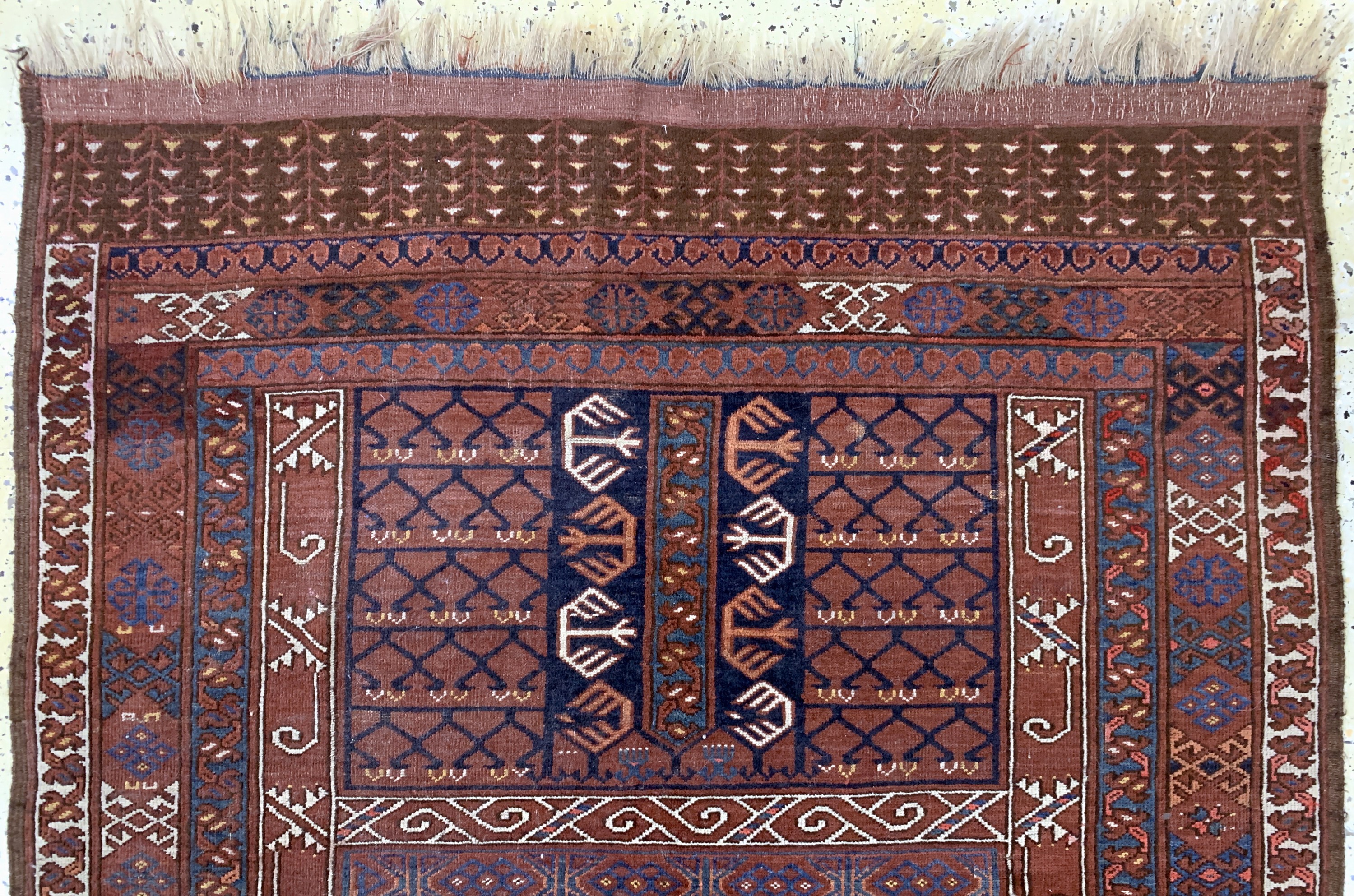Detail a: Ersari"Engsi"antik, Turkmenistan, 19.Jhd, Wolle auf Wolle, ca. 185 x 140 cm, EHZ: 2-3