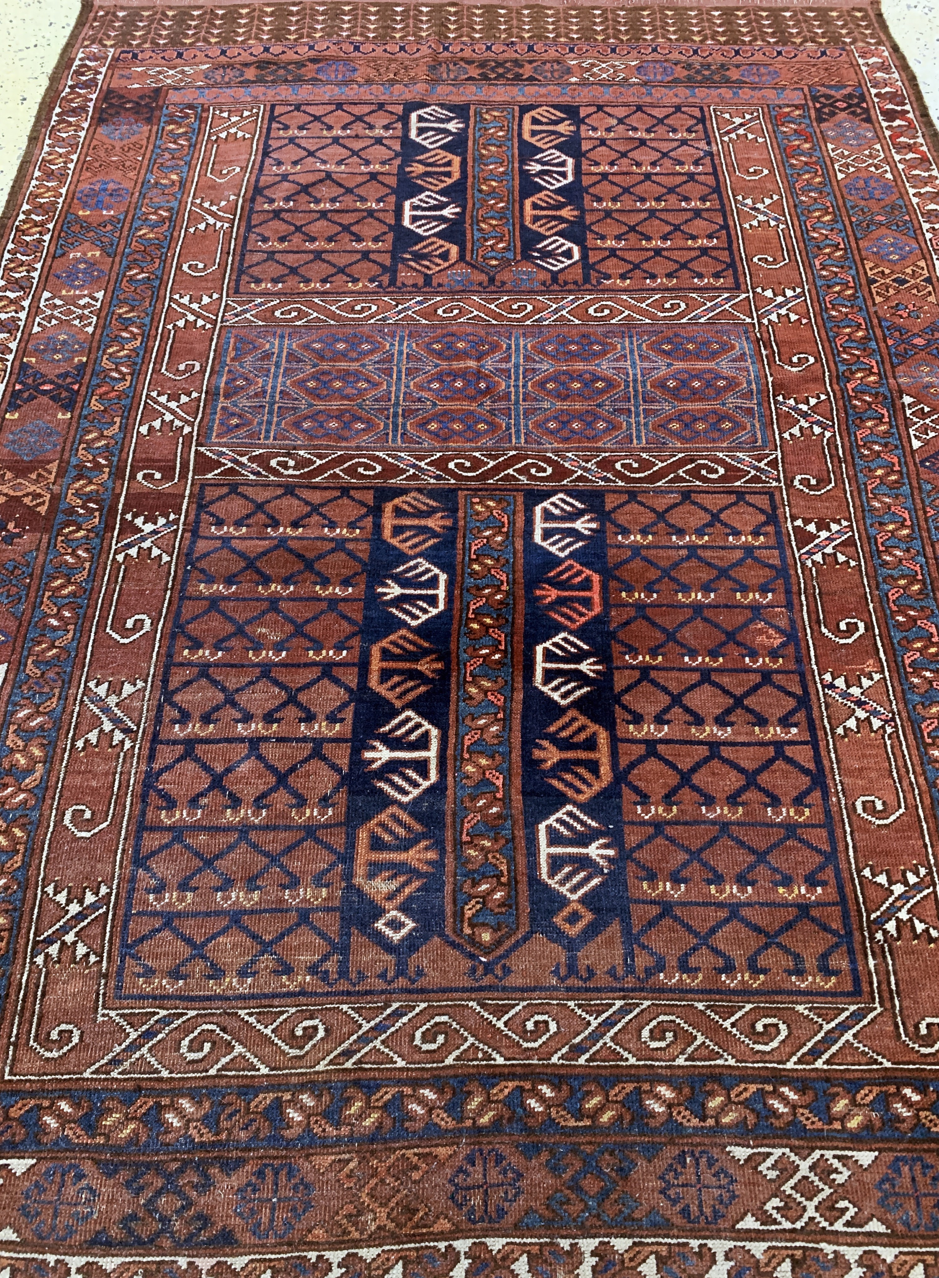 Detail d: Ersari"Engsi"antik, Turkmenistan, 19.Jhd, Wolle auf Wolle, ca. 185 x 140 cm, EHZ: 2-3