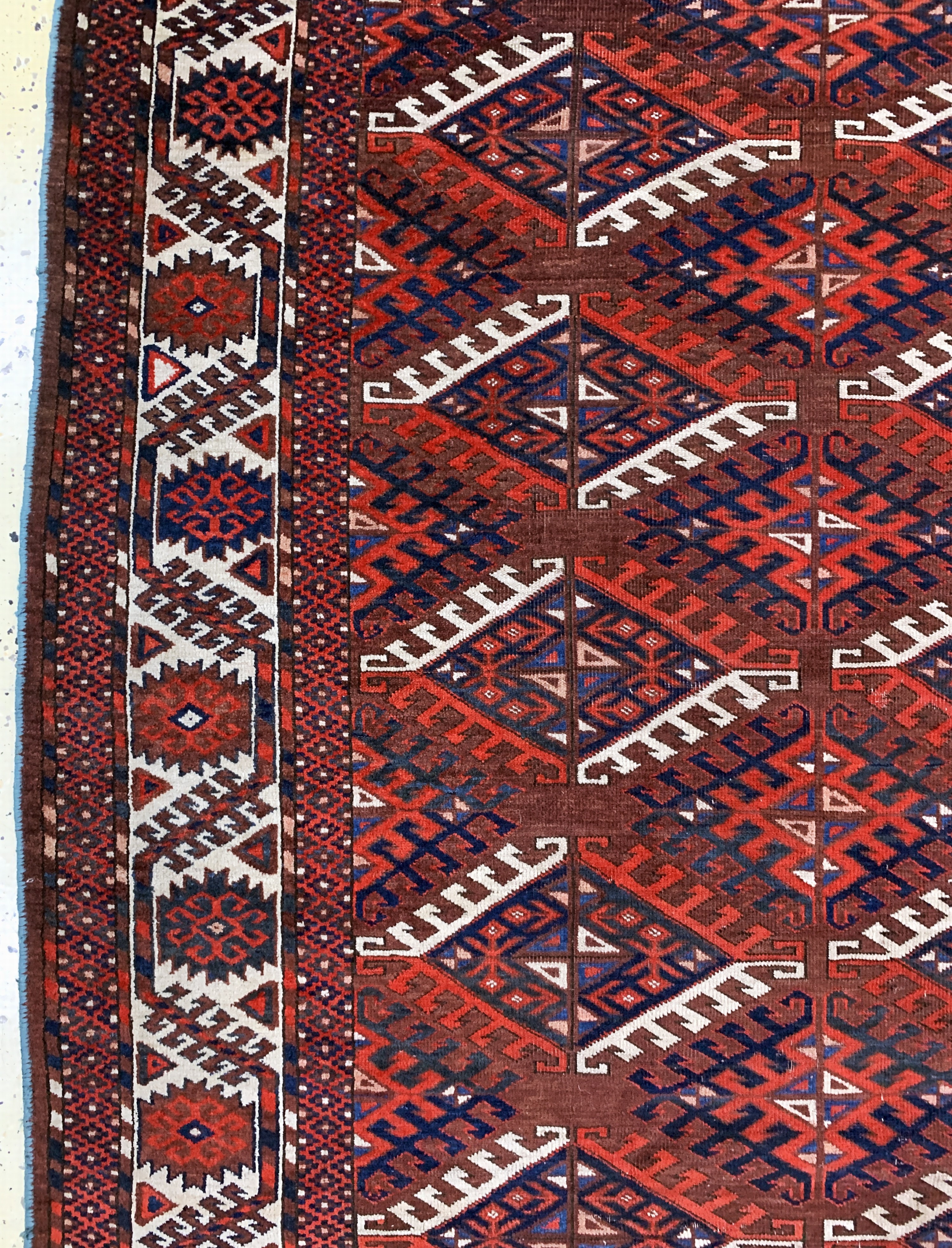 Detail c: Jomud"Hauptteppich", Turkmenistan, Anfang 20.Jhd, Wolle auf Wolle, ca. 315 x 200 cm, EHZ: 3